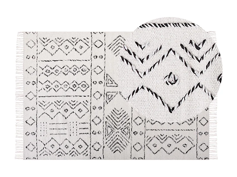 Tapis ALKENT Blanc 140 x 200 cm Laine