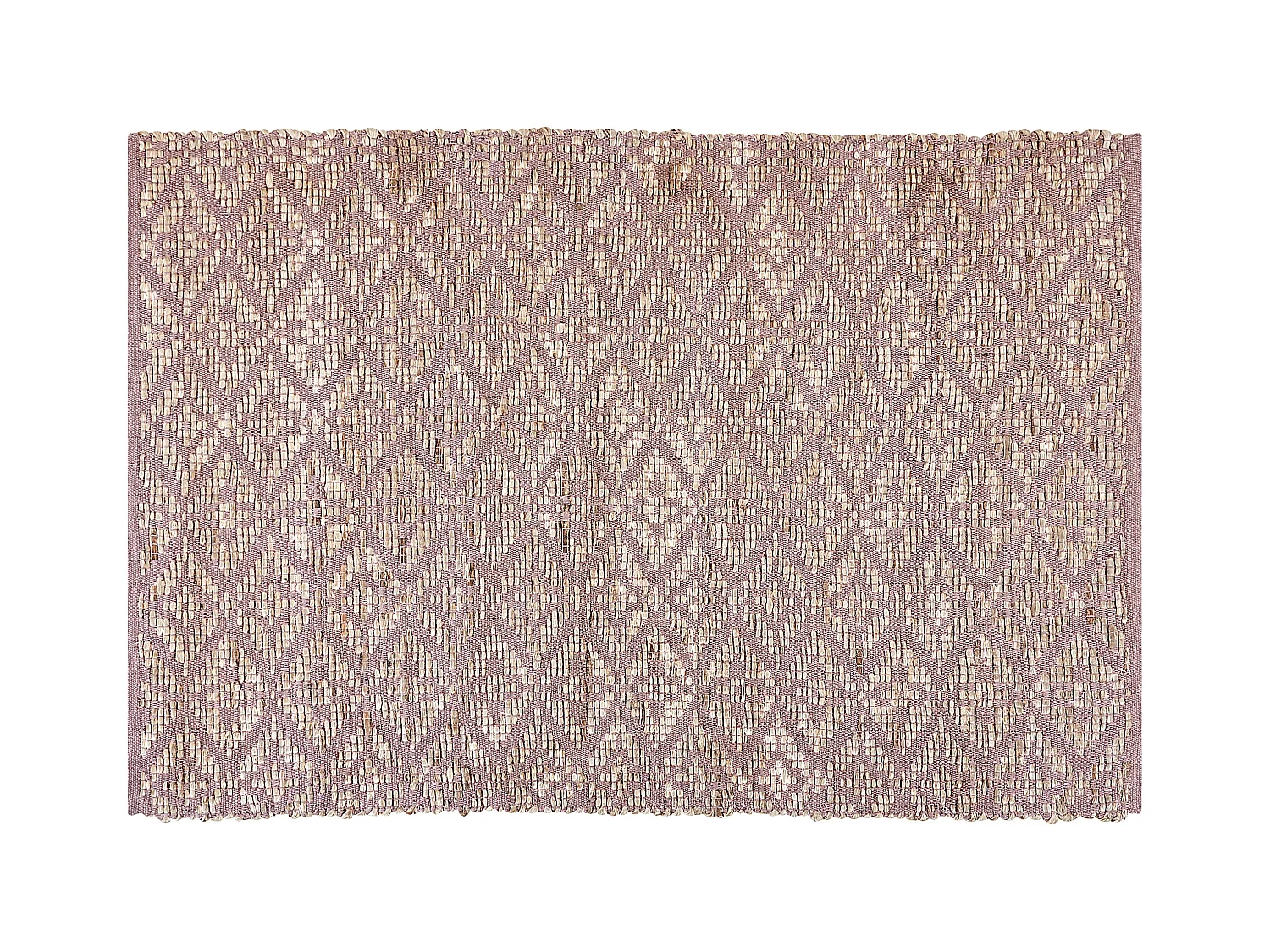 Rechteckiger Teppich Rosa und Beige aus Baumwolle und Jute rustikale stil 140 x 200 cm Gerze