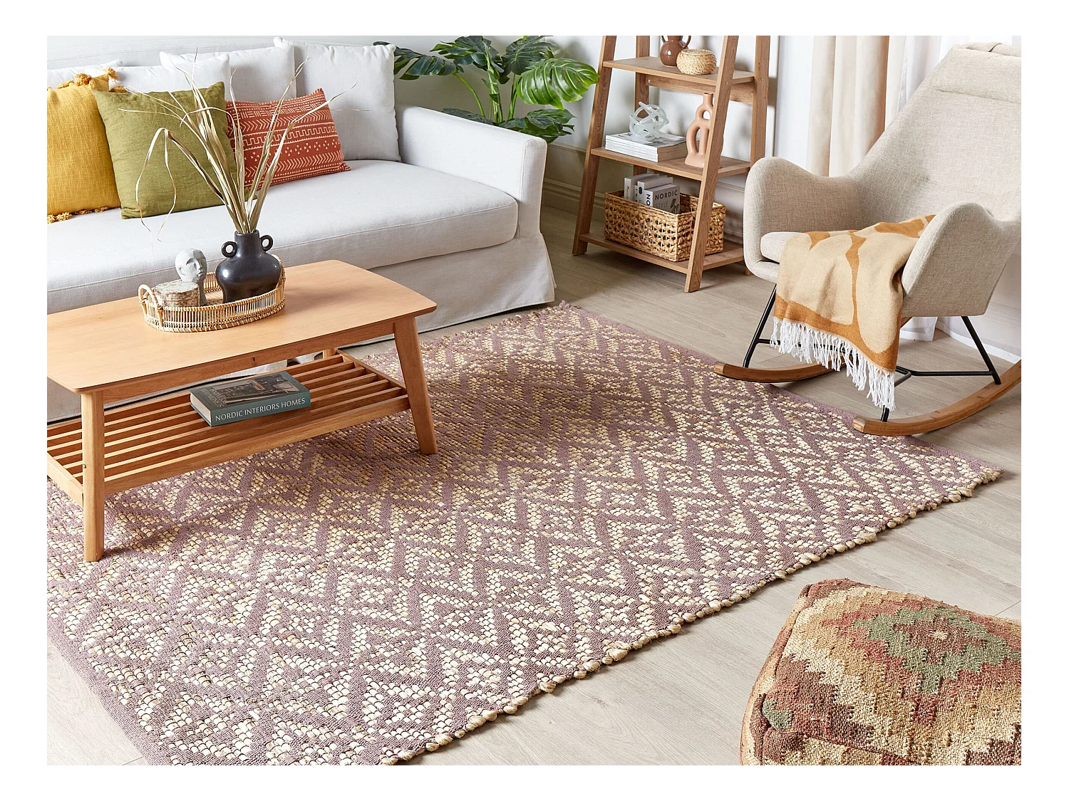 Tapis GERZE Rose 140 x 200 cm Coton