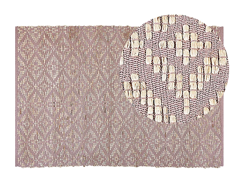 Dywan bawełniany 140 x 200 cm beżowy z różowym GERZE