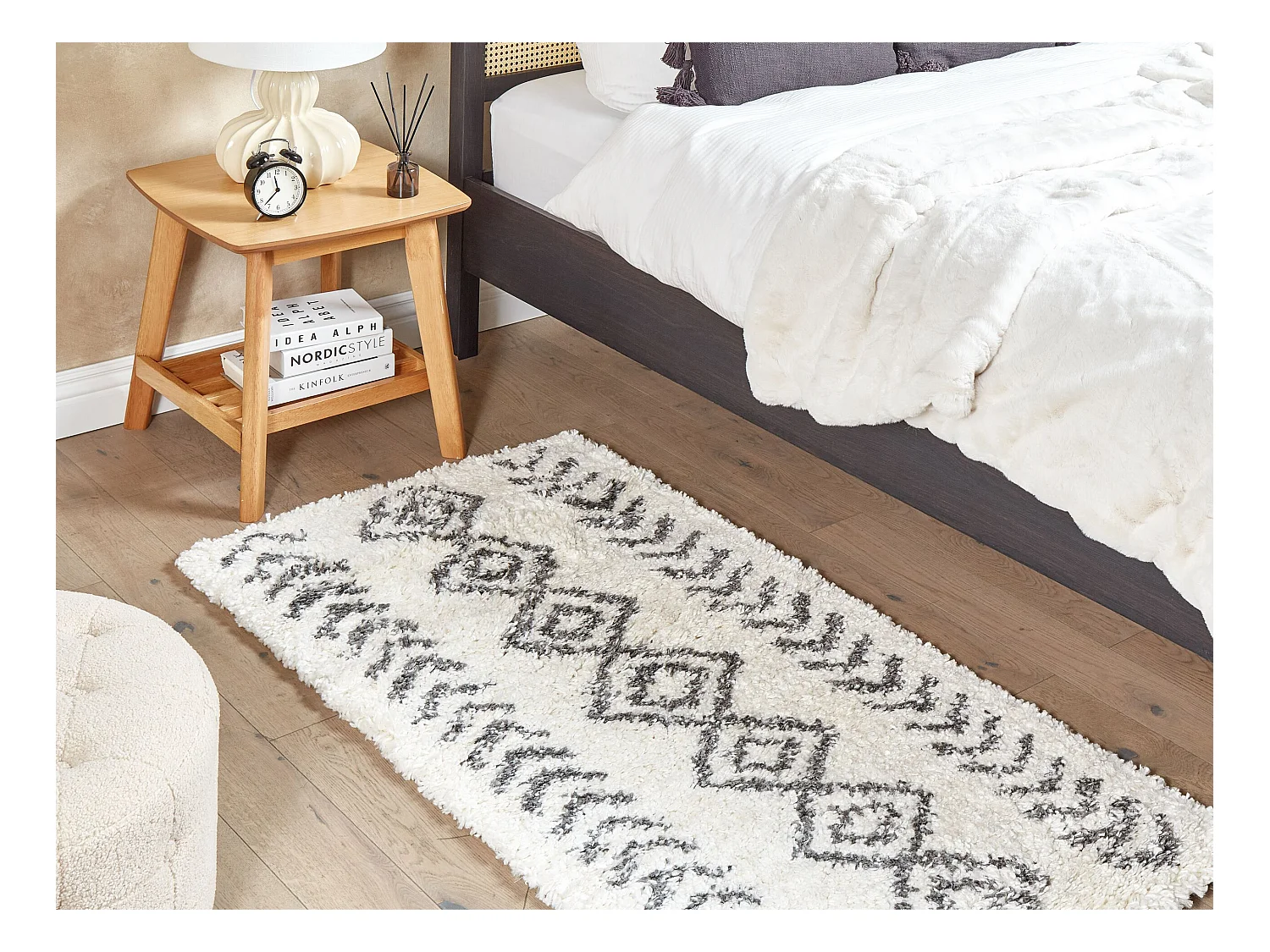 Vloerkleed polypropyleen wit/grijs 80 x 150 cm AYRUM