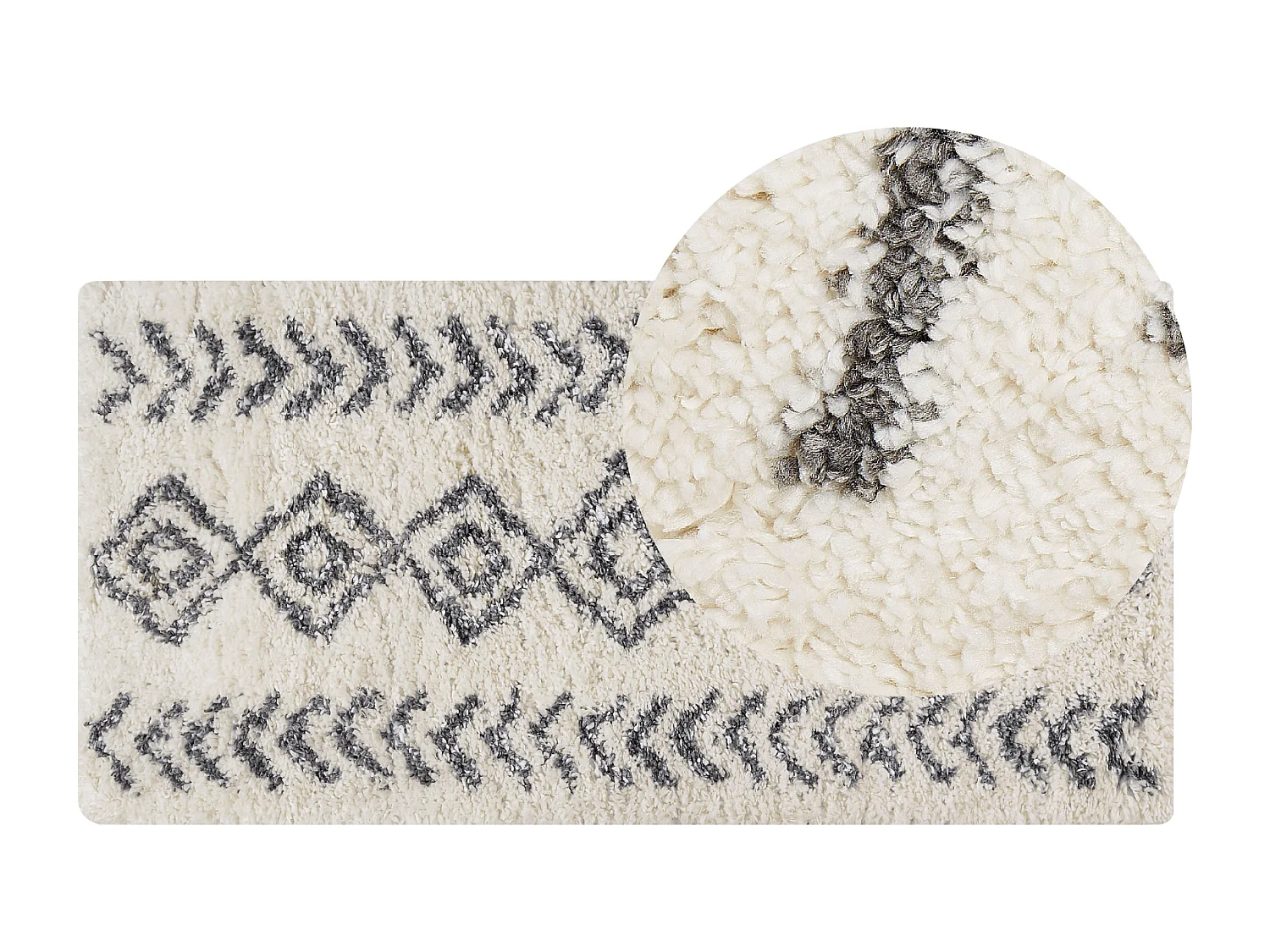 Dywan shaggy 80 x 150 cm biało-szary AYRUM