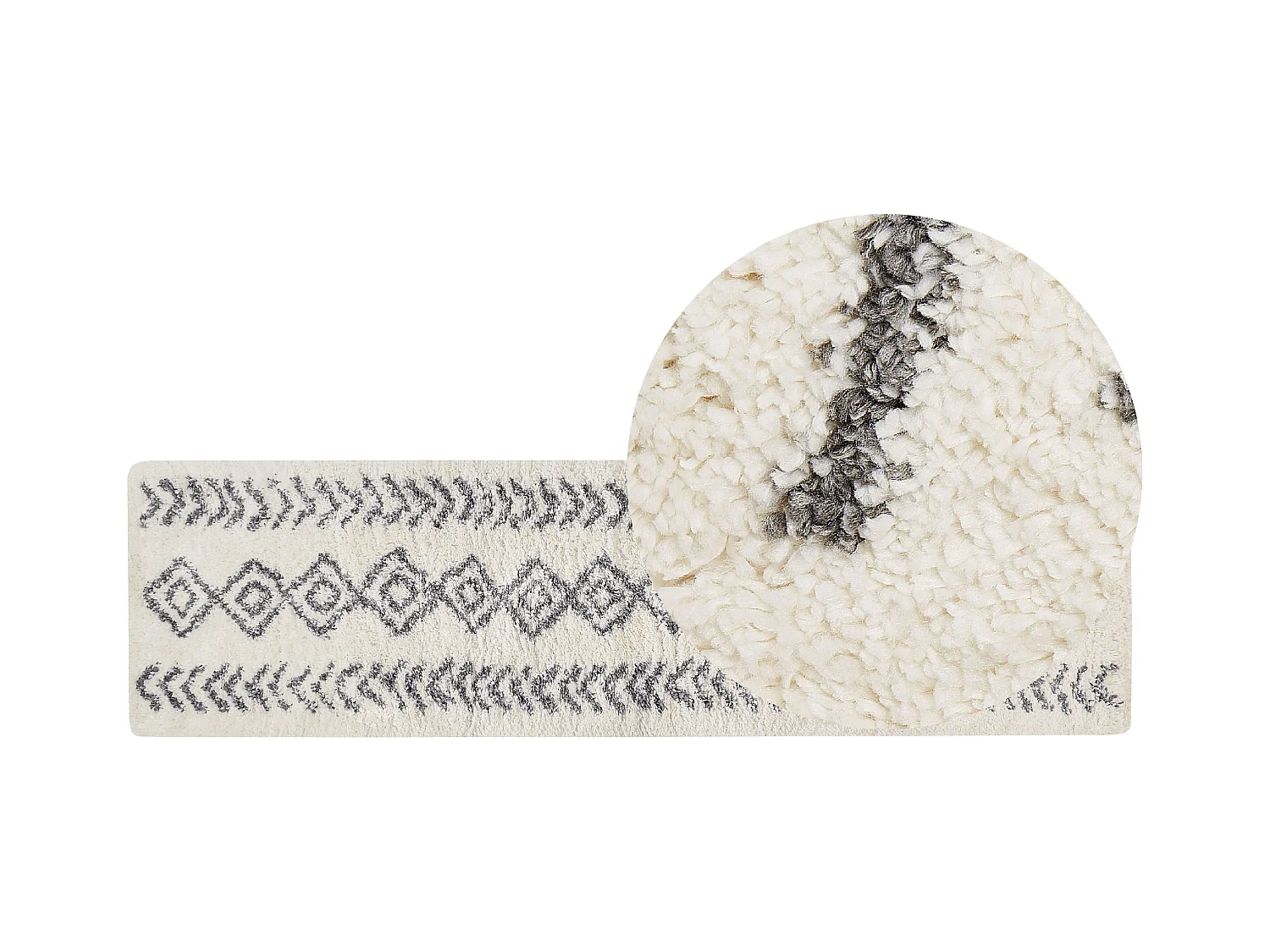 Tapis à poils longs AYRUM Beige clair 80 x 300 cm