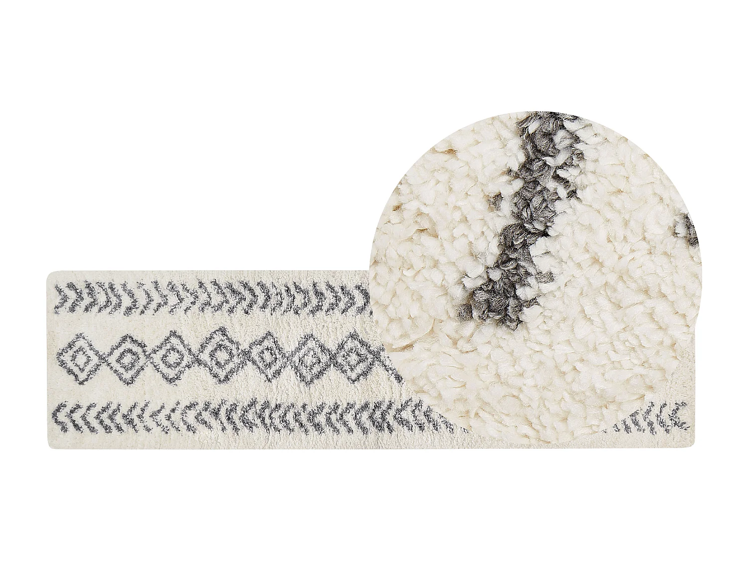 Tappeto bianco e grigio 80 x 300 cm AYRUM