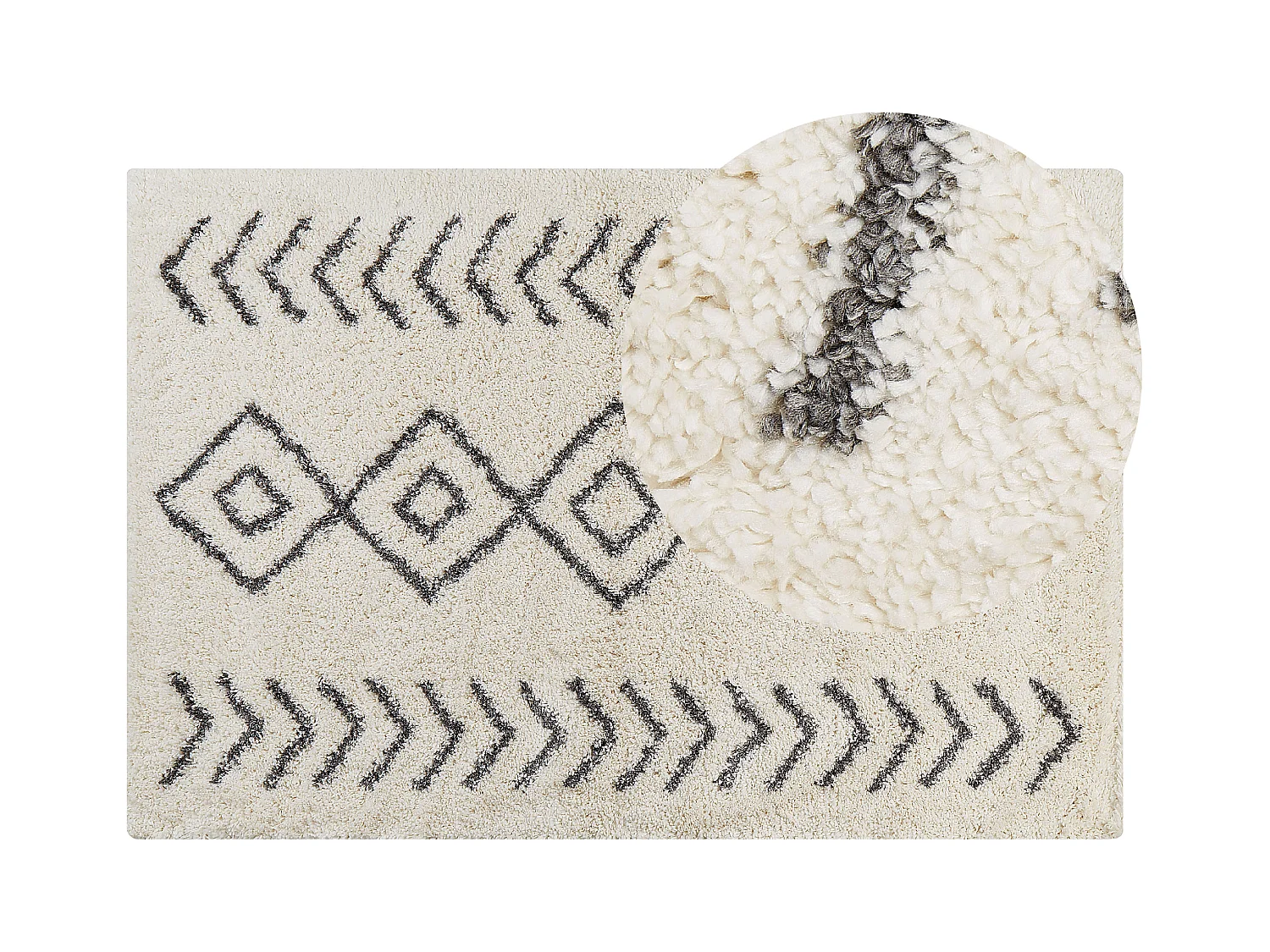 Tappeto bianco e grigio 200 x 300 cm AYRUM