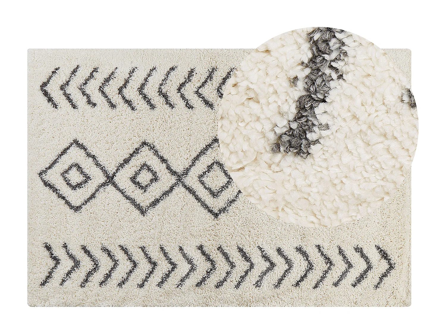 Vloerkleed polypropyleen wit/grijs 200 x 300 cm AYRUM