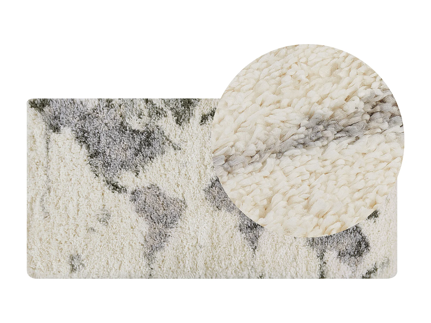 Vloerkleed polyester wit/grijs 80 x 150 cm SEVAN