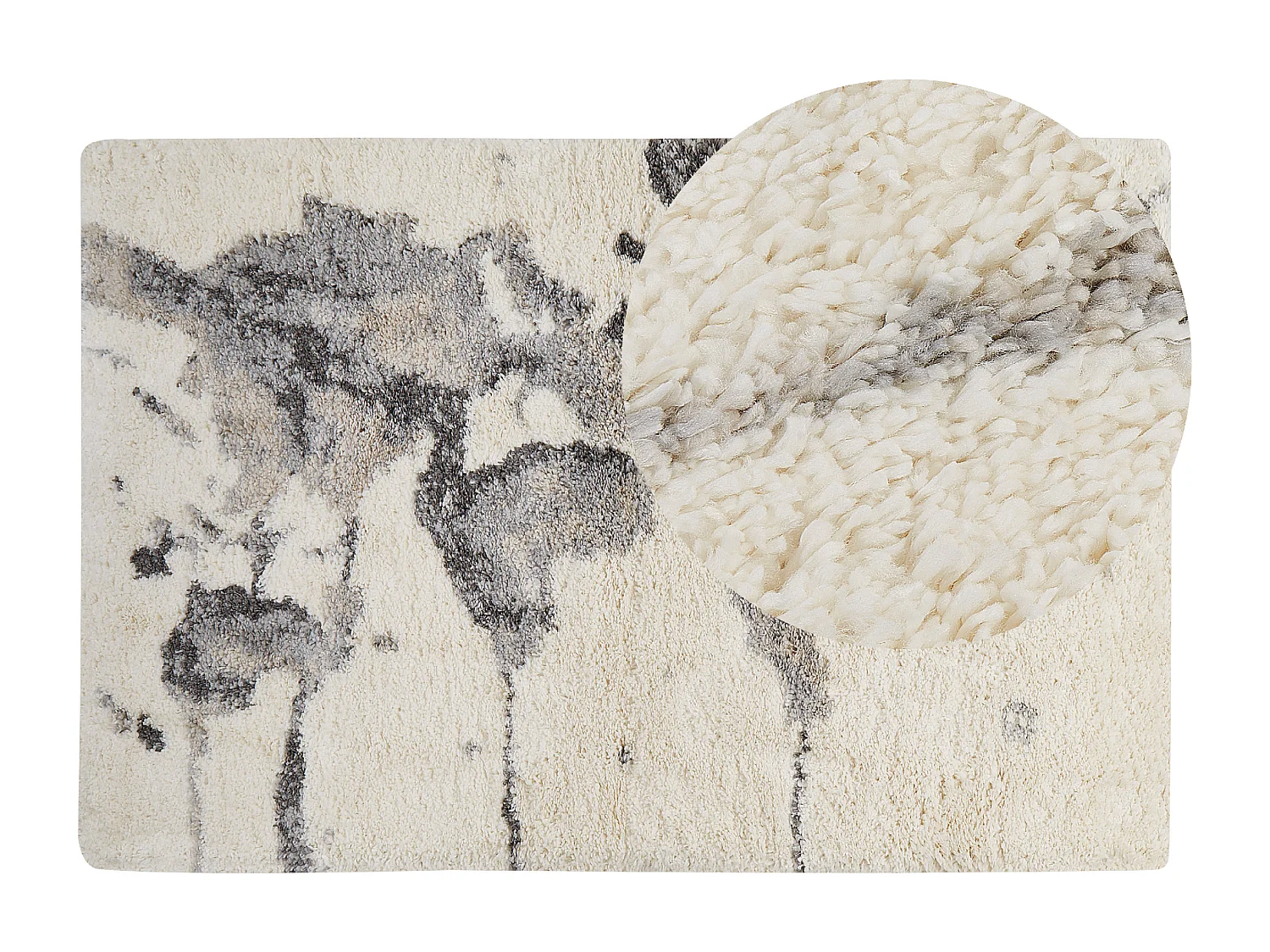 Vloerkleed polypropyleen wit/grijs 200 x 300 cm SEVAN