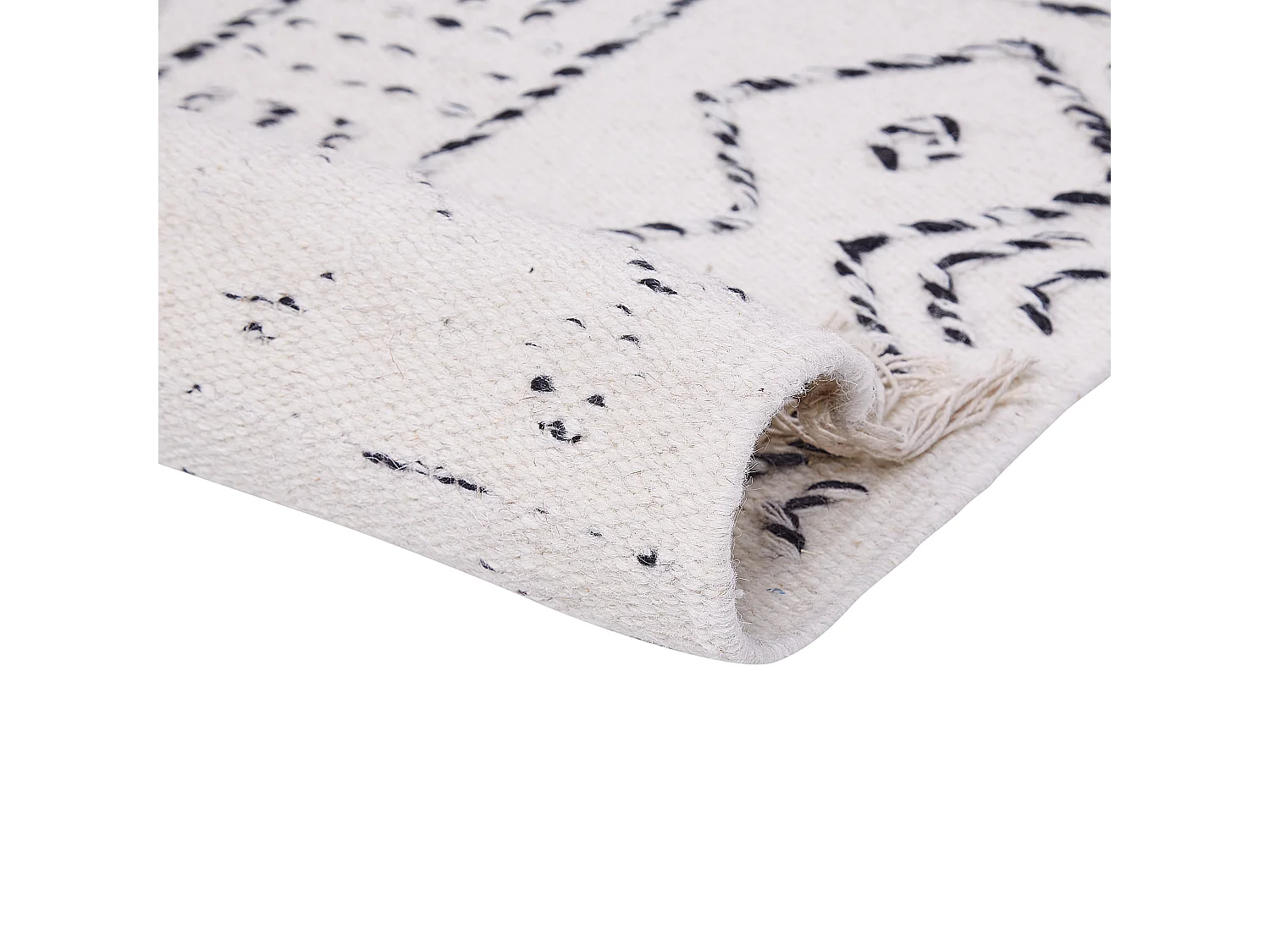 Tappeto lana e cotone bianco e nero 160 x 230 cm ALKENT