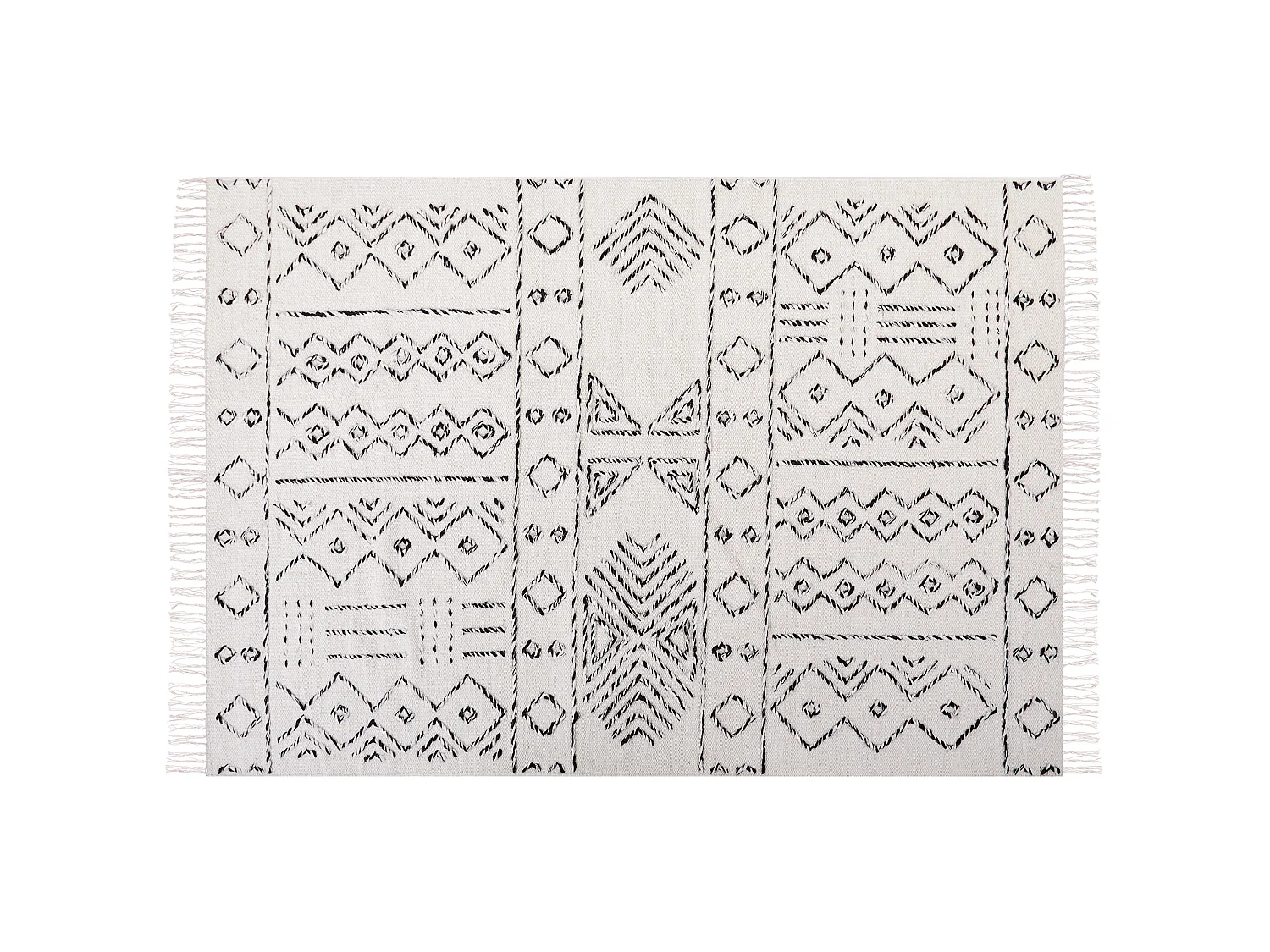 Tapis en laine blanc et noir 160 x 230 cm ALKENT