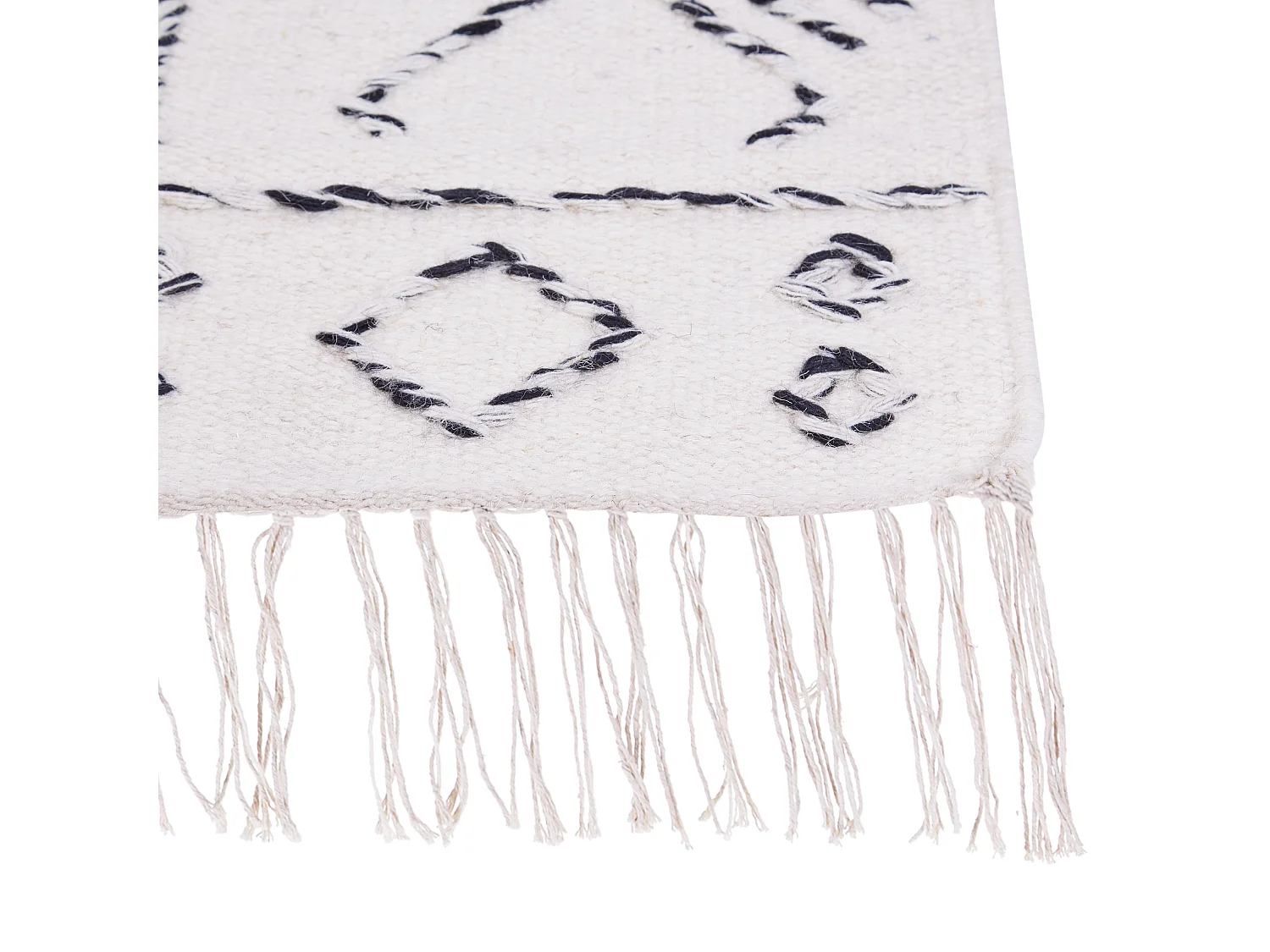 Tapis en laine blanc et noir 160 x 230 cm ALKENT