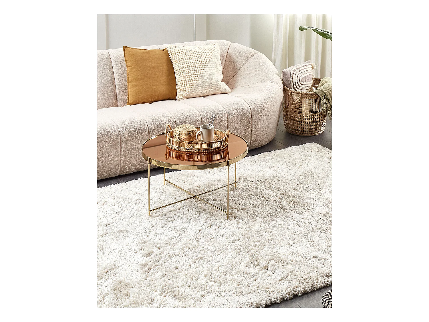 Tapis à poils longs KAPAN Beige clair 160 x 230 cm