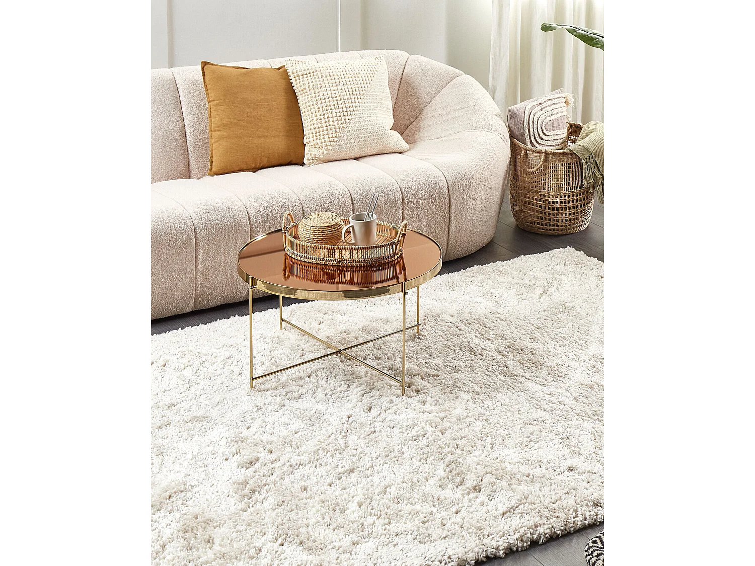 Tapis à poils longs KAPAN Beige clair 160 x 230 cm