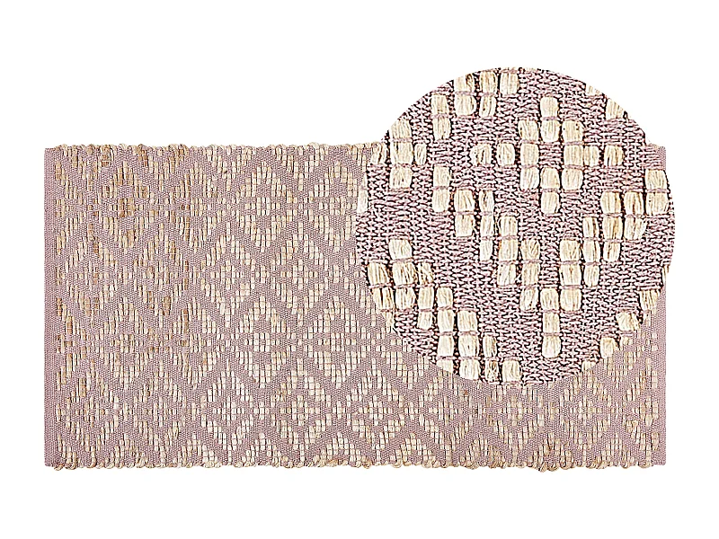 Tappeto cotone beige e rosa 80 x 150 cm GERZE