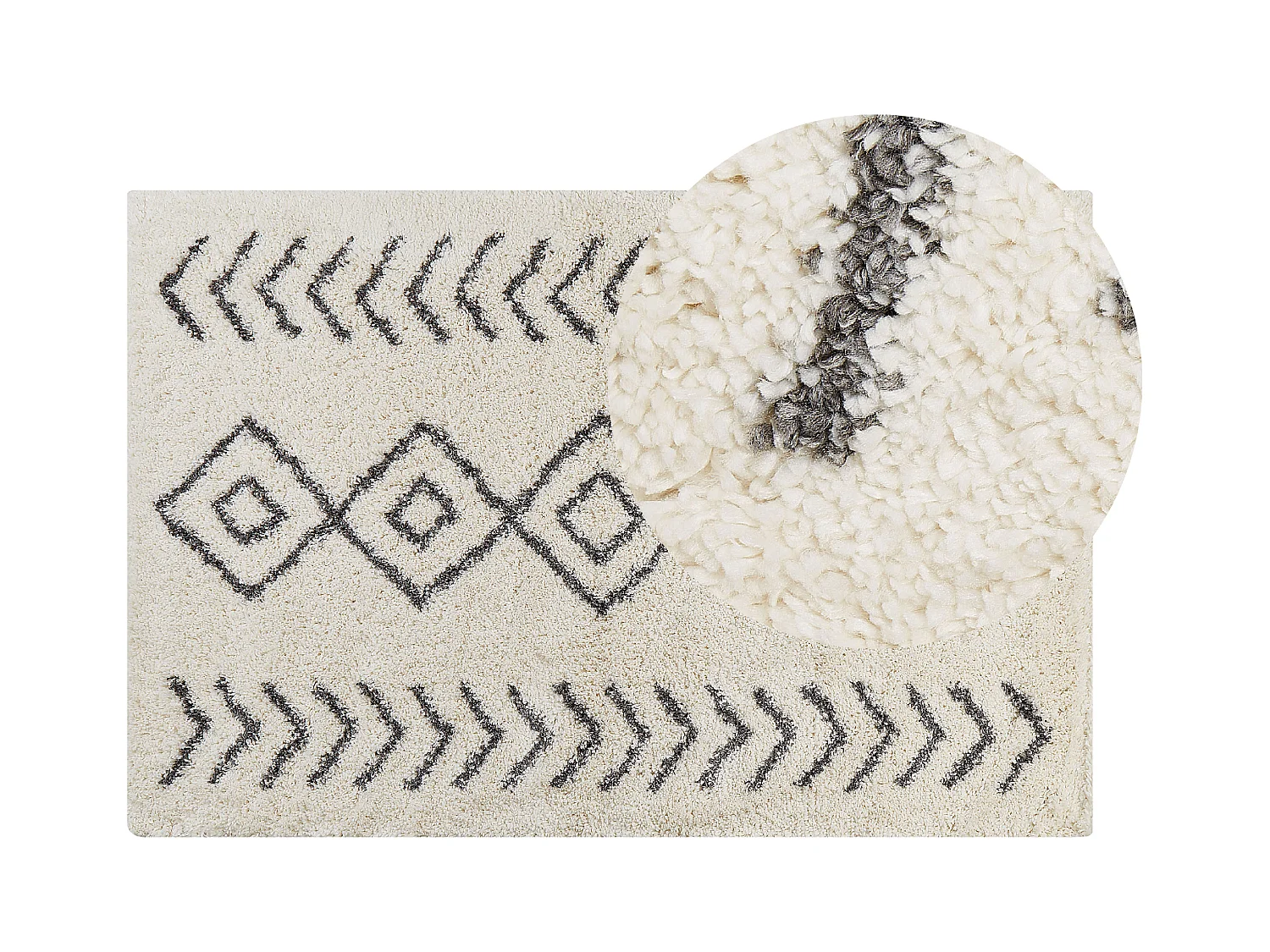 Vloerkleed polypropyleen wit/grijs 160 x 230 cm AYRUM