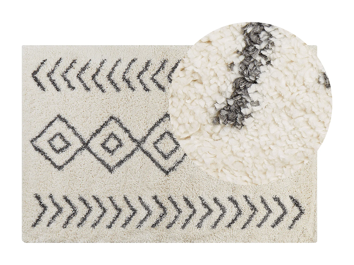 Vloerkleed polypropyleen wit/grijs 160 x 230 cm AYRUM