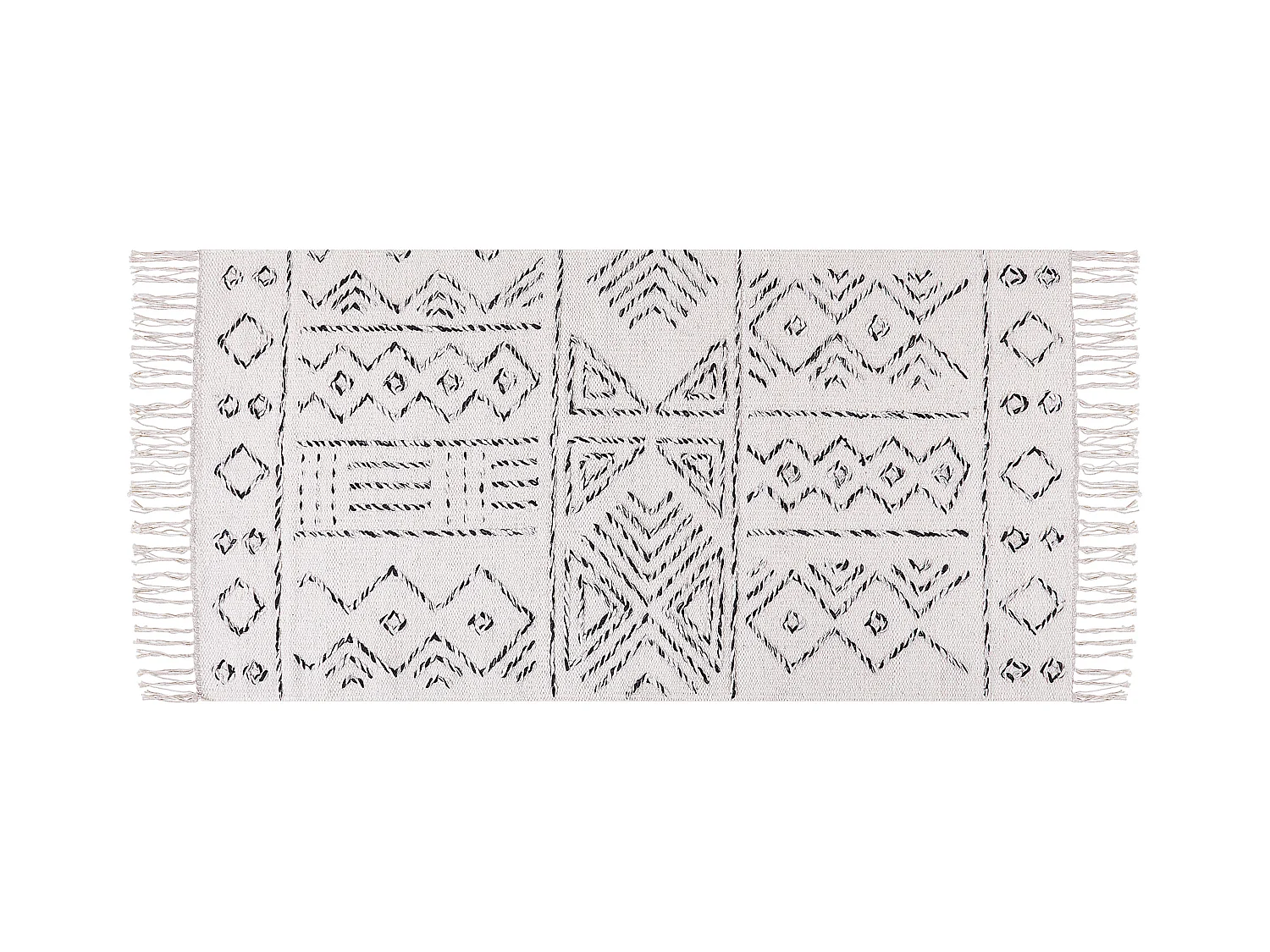 Dywan wełniany 80 x 150 cm biało-czarny ALKENT