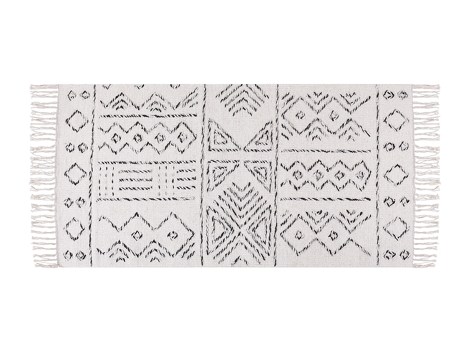 Tapete de lã branco e preto 80 x 150 cm ALKENT