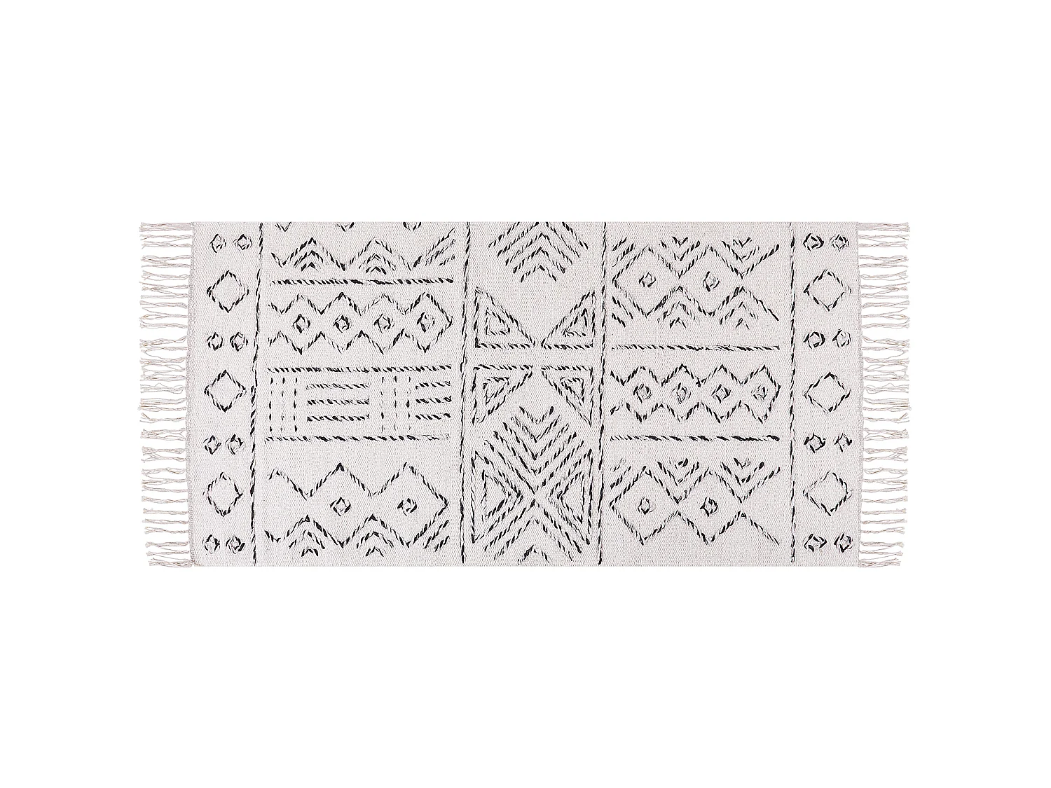 Vloerkleed wol wit/zwart 80 x 150 cm ALKENT