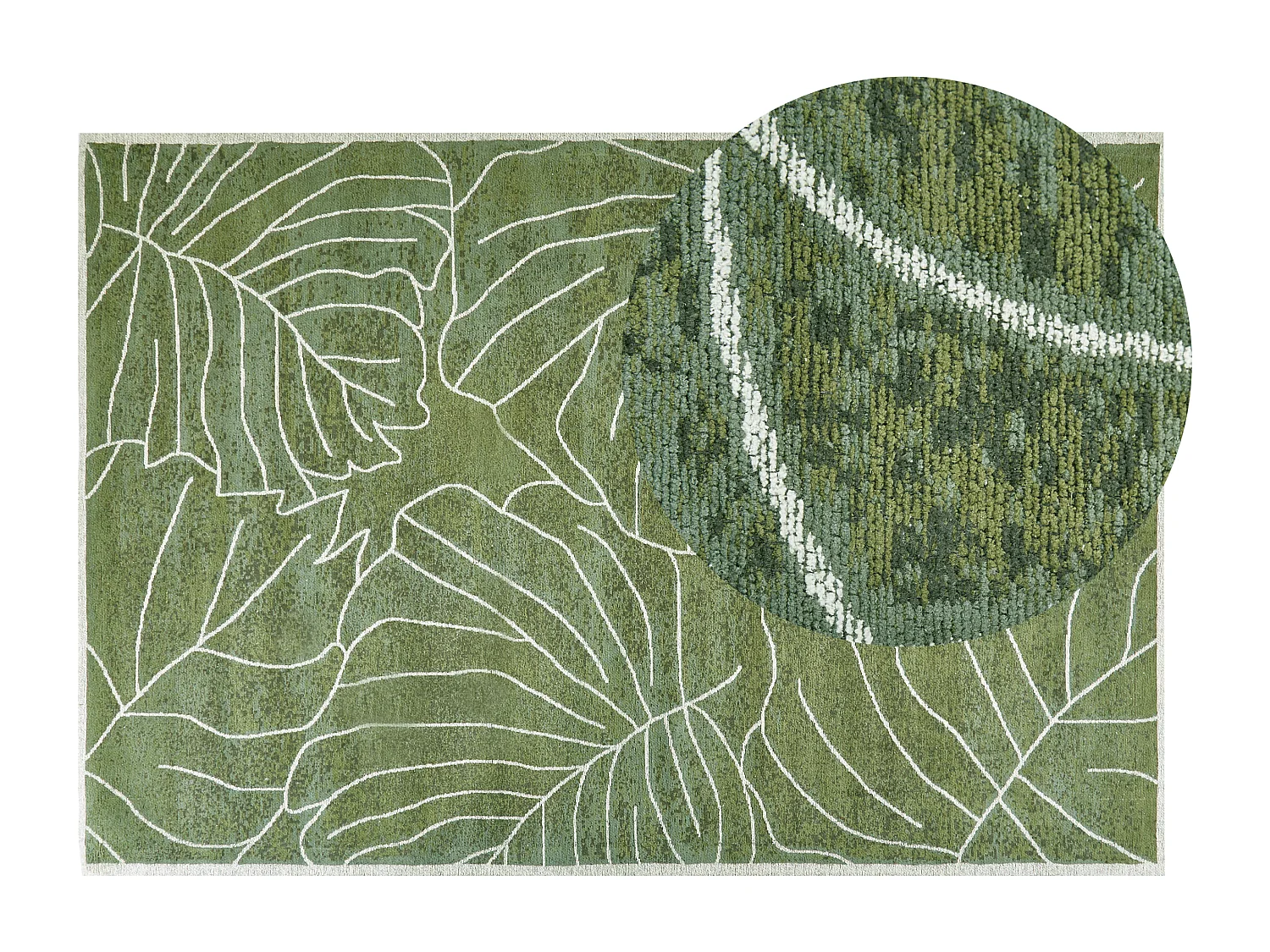 Tapete de algodão com padrão de planta verde 140 x 200 cm SARMIN