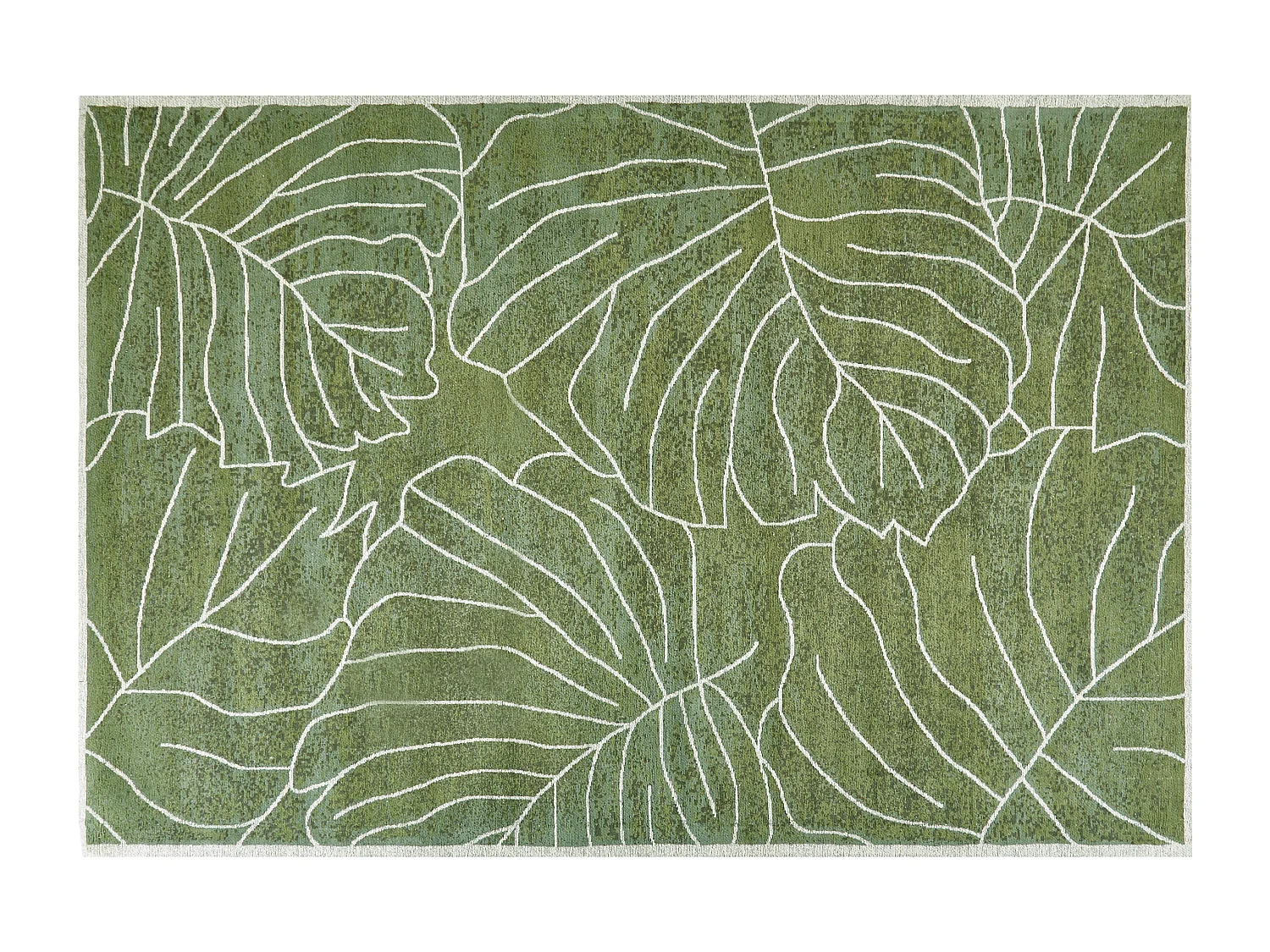 Tapete de algodão com padrão de planta verde 140 x 200 cm SARMIN