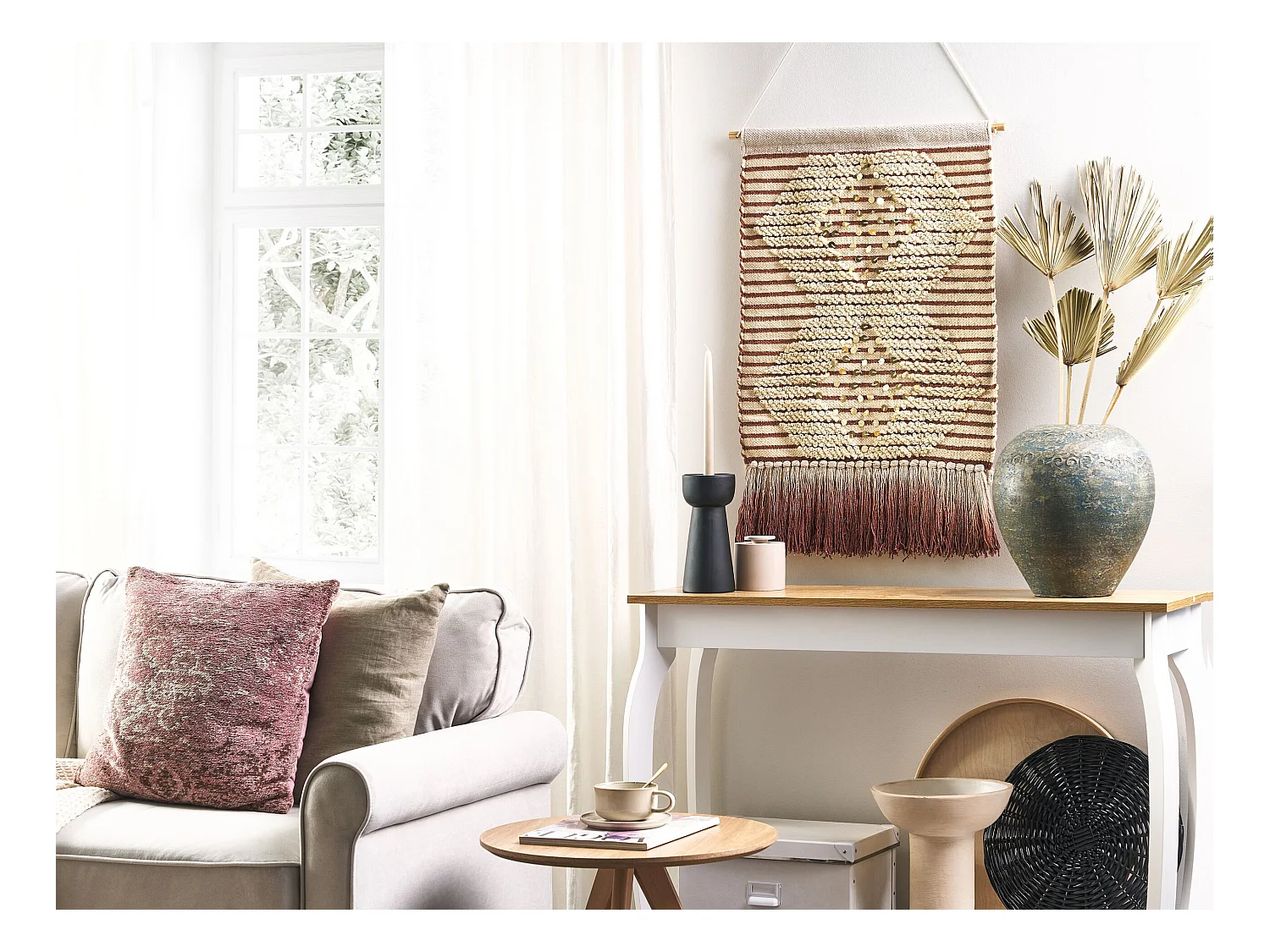 Suspension murale en tissu SABO Coton 75 cm Beige
