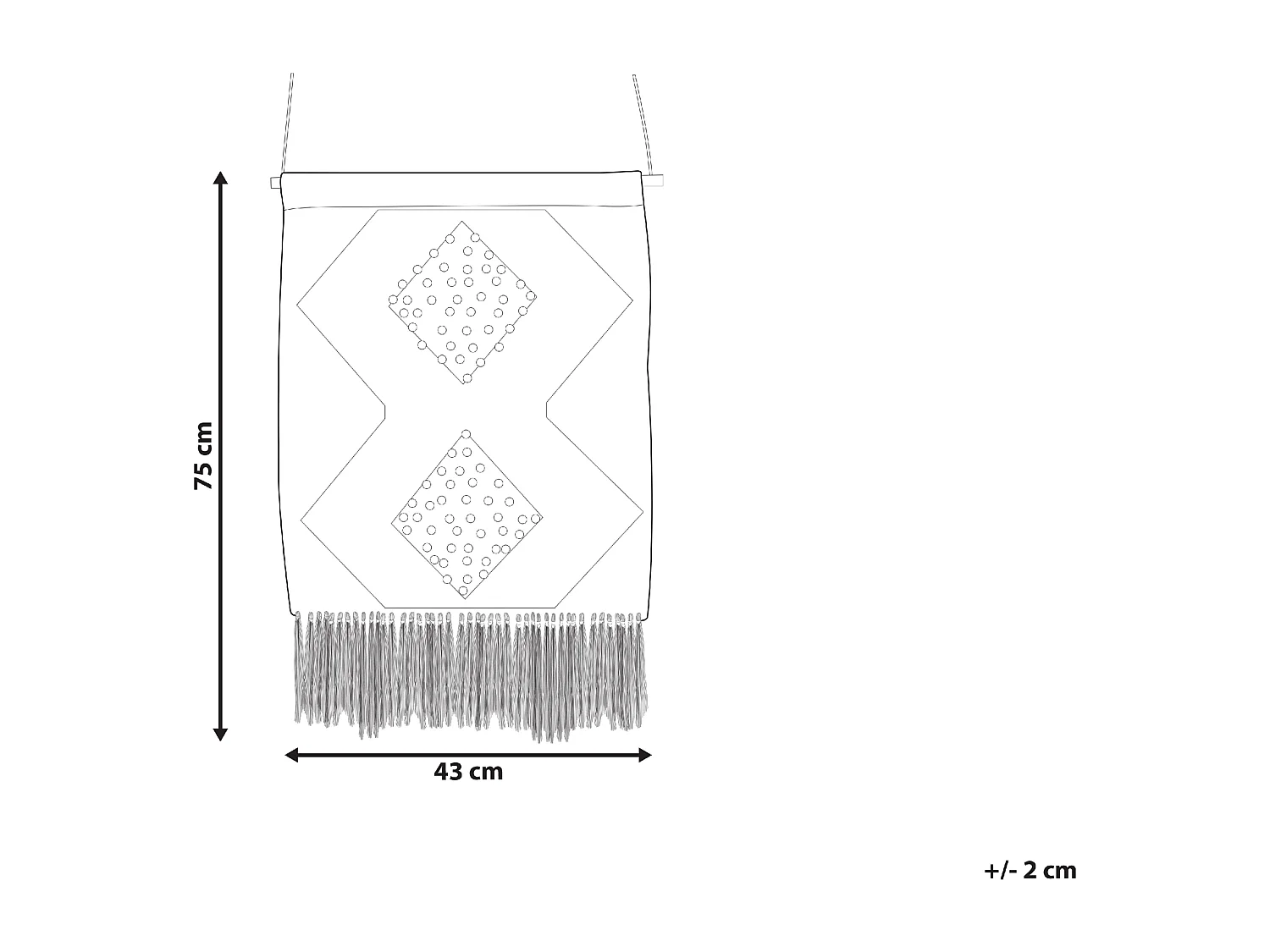 Decoración de pared de tela SABO Algodón 75 cm Beige