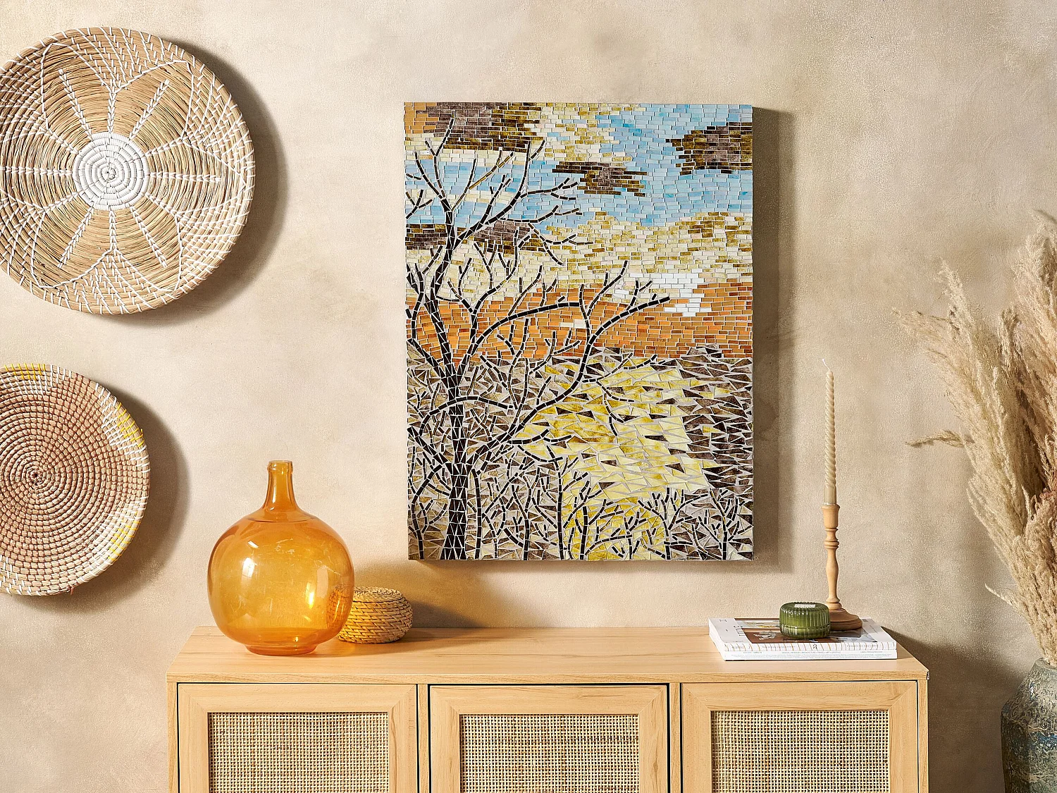 Décoration murale TAMIANG Verre 80 cm Multicolore