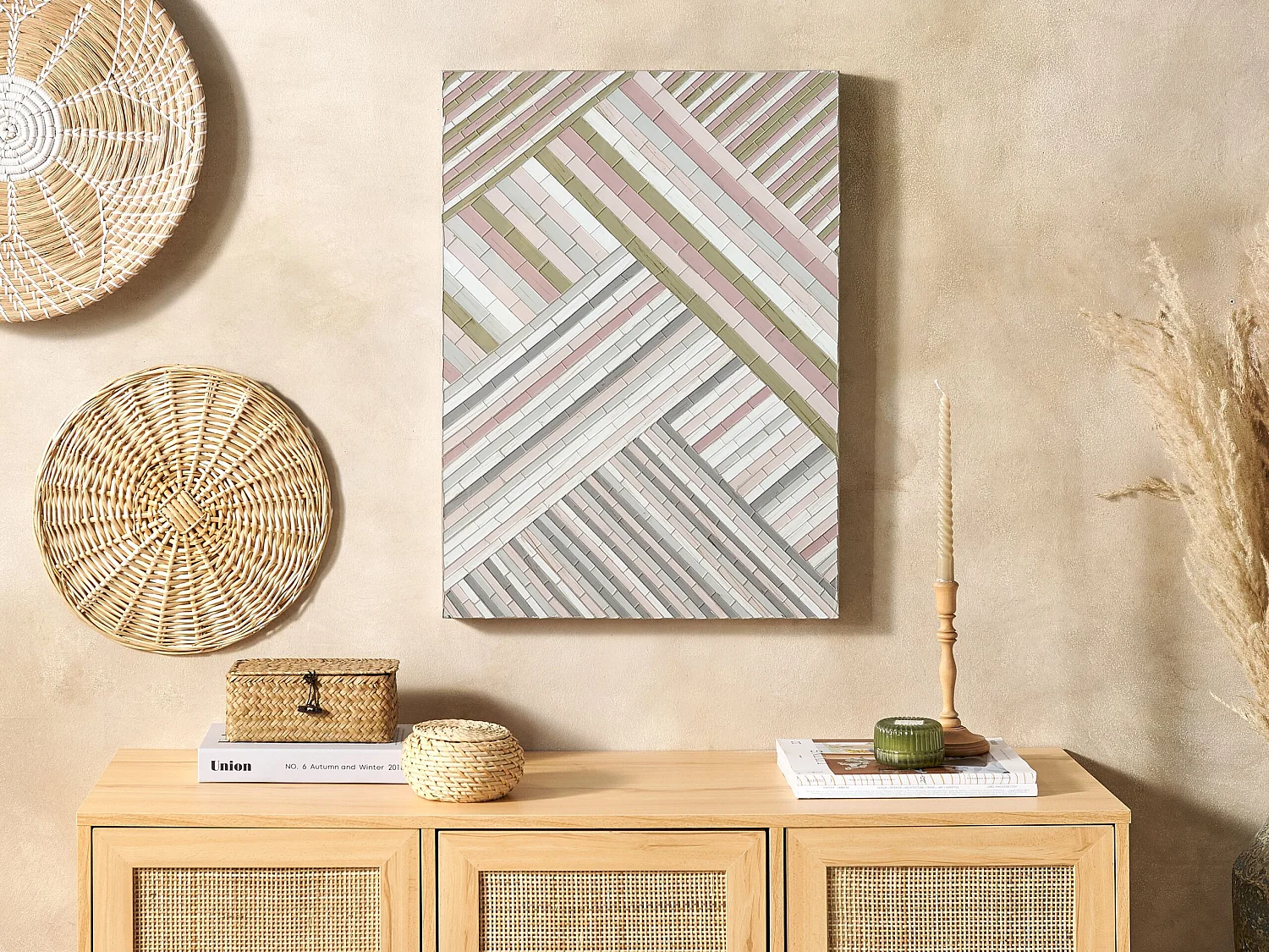 Wanddecoratie TEMBESI Glas 70 cm Multicolor