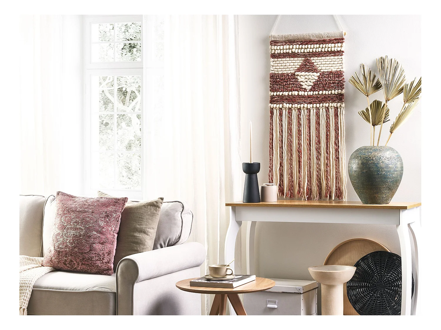 Decoración de pared de tela SAIF Lana 90 cm Rojo