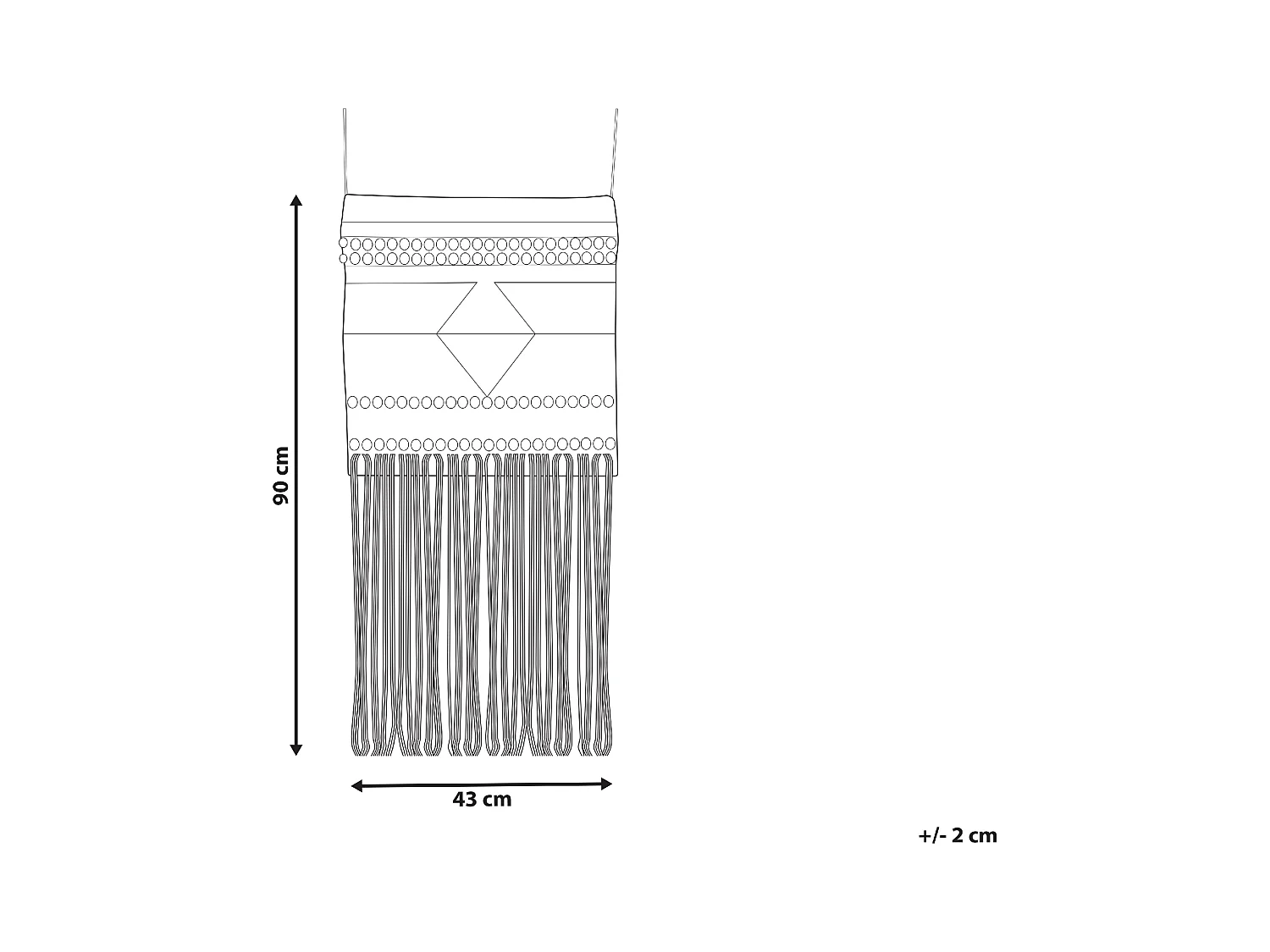 Decoración de pared de tela SAIF Lana 90 cm Rojo