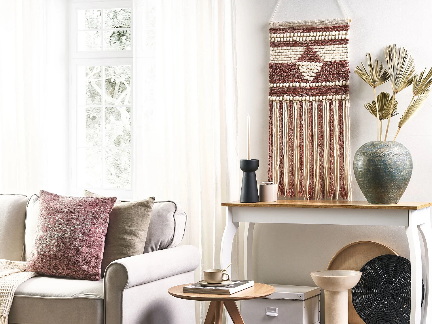 Suspension murale en tissu SAIF Laine 90 cm Rouge