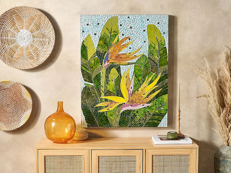 Decoración de pared MERANGIN Vidrio 90 cm Verde