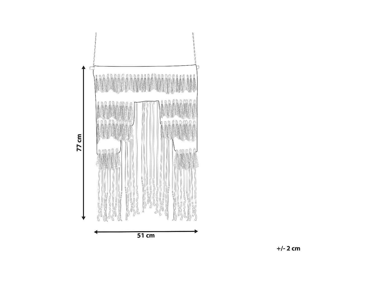 Stoffen wanddecoratie NADRA Katoen 77 cm Lichtbeige