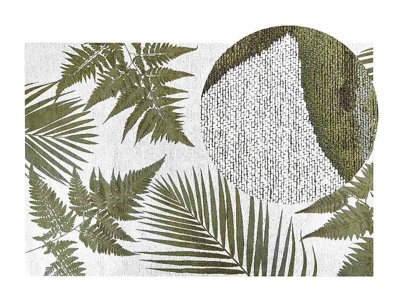 Teppich mit Blättermuster Baumwolle Rechteckig 200 x 300 cm Grün Barzah