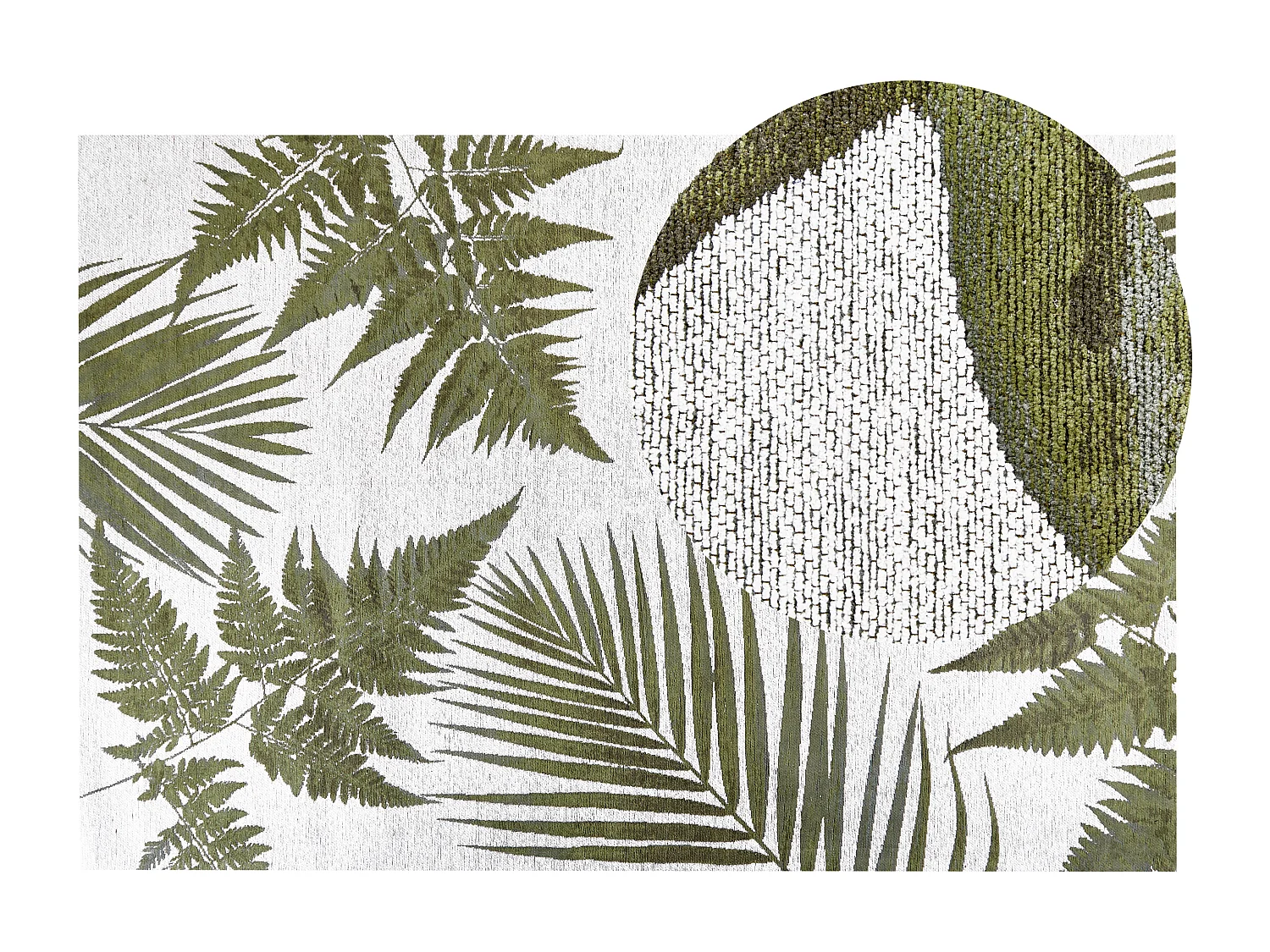 Tapete de algodão com motivo de folhas verde 200 x 300 cm BARZAH