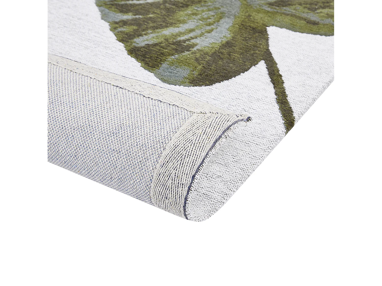 Teppich mit Blättermuster Baumwolle Rechteckig 140 x 200 cm Grün Barzah