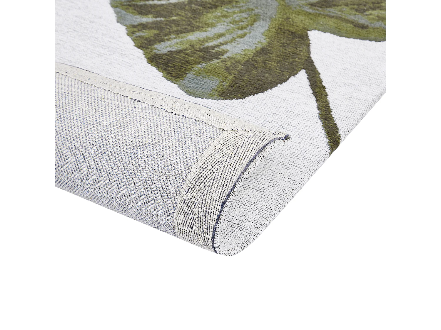 Tapete de algodão com motivo de folhas verde 140 x 200 cm BARZAH