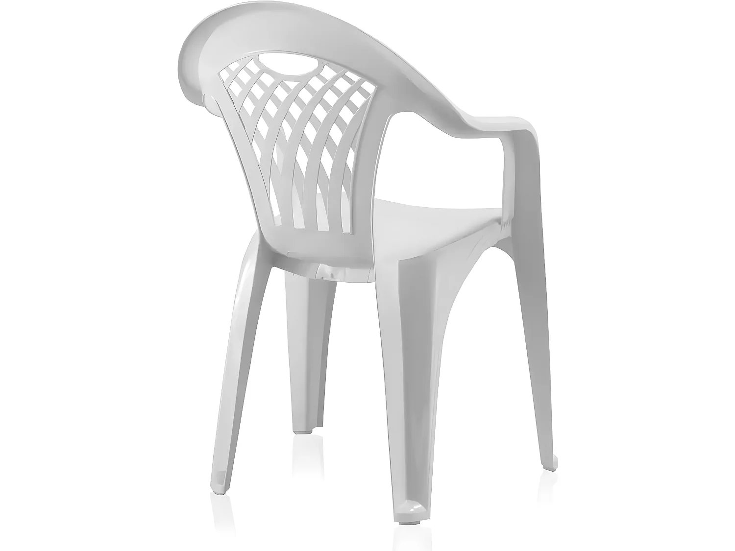 Lot de 20 chaises de jardin empilables en résine coloris Blanc - Longueur 58 x Profondeur 54 x Hauteur 86 cm