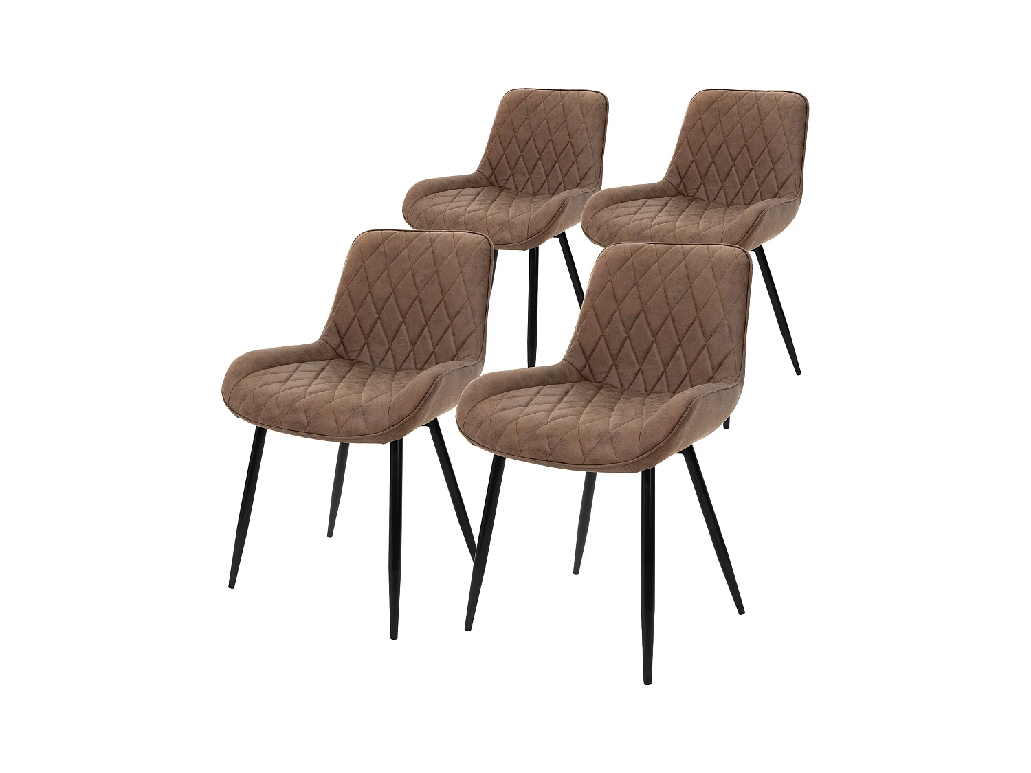 Set di 4 sedie sala da pranzo sedie soggiorno sedia cucina marrone PU imitazione pelle