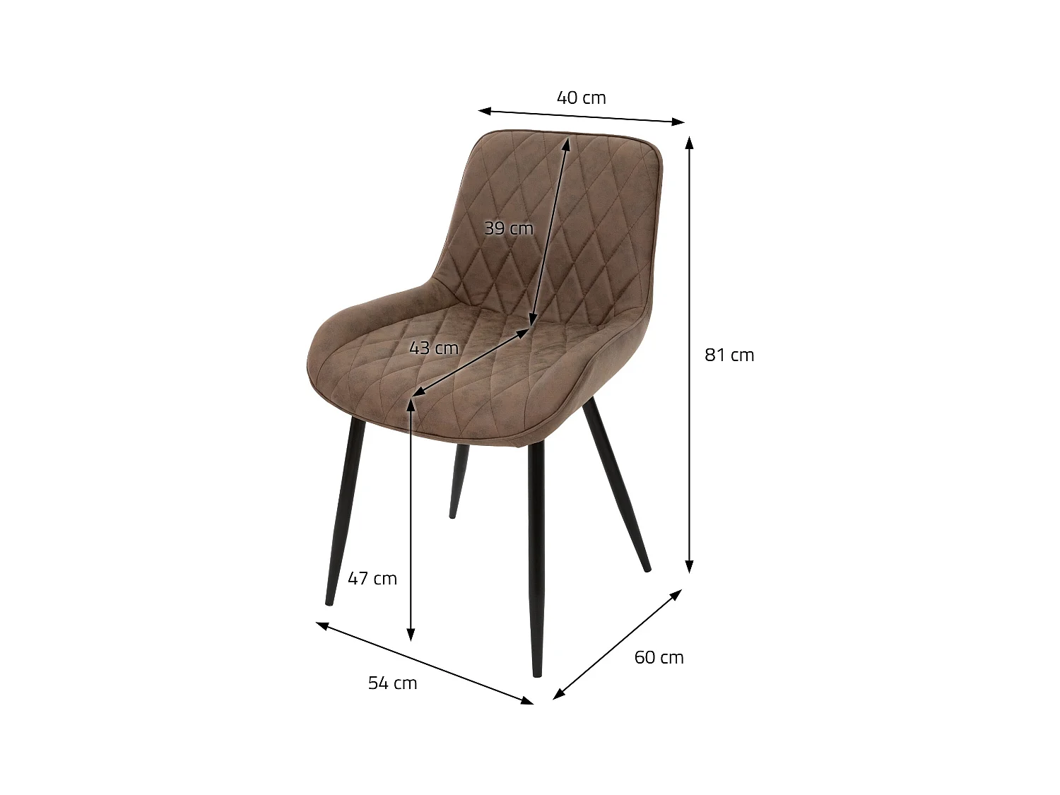 Set di 4 sedie sala da pranzo sedie soggiorno sedia cucina marrone PU imitazione pelle