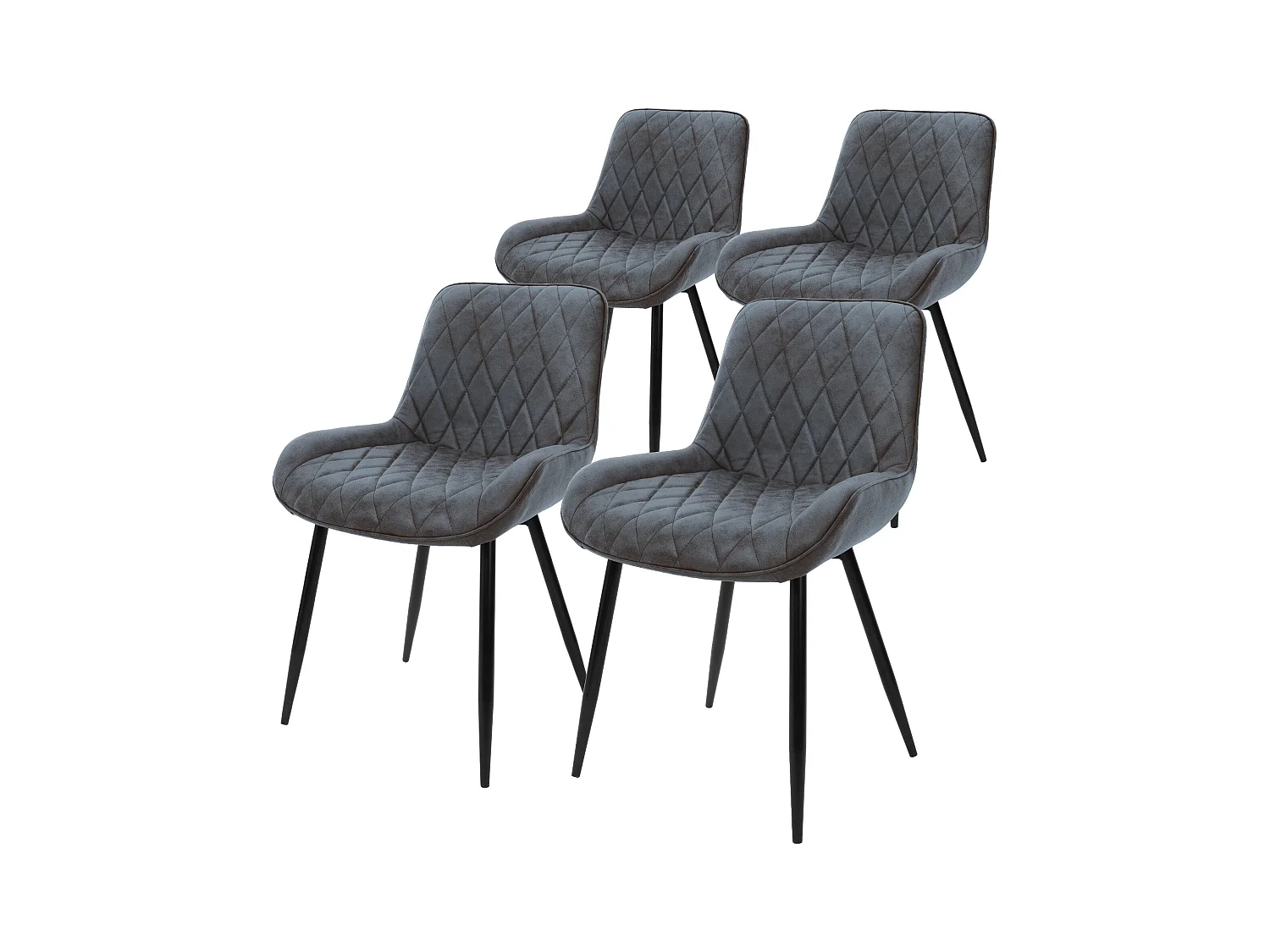 Set di 4 sedie sala da pranzo sedie soggiorno sedia cucina antracite PU similpelle