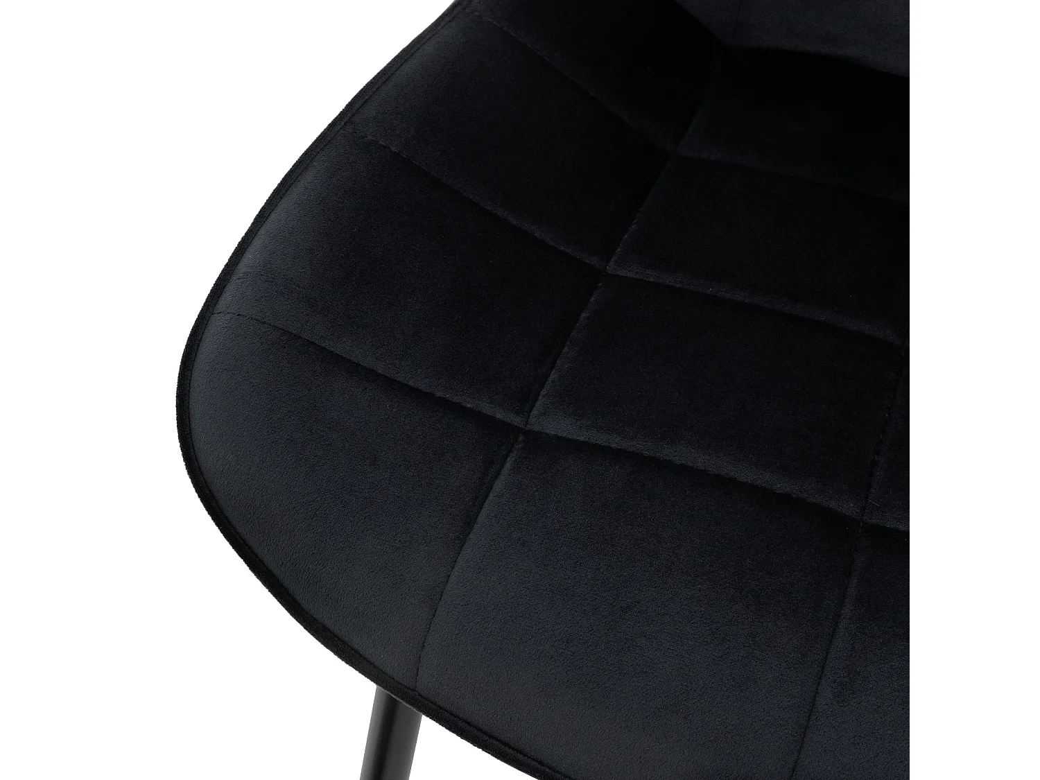 Lot de 4 chaises de salle à manger Chaises de salon Chaise rembourrée en velours Noir