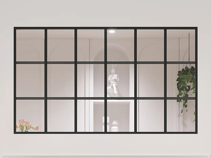 Cristalera de aluminio termolacado - 180x105 cm - Negro - ORANSA