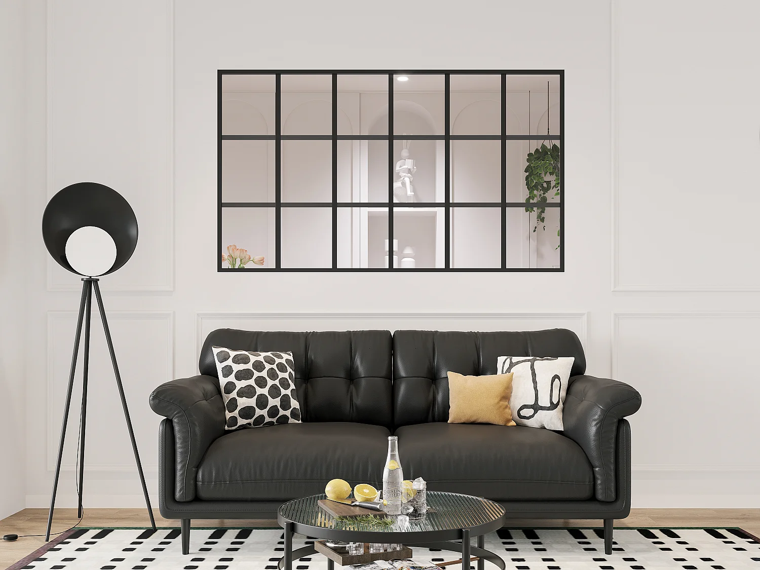 Orangeri-stil aluminiumfönster med pulverlack - 180x105 cm - Svart - ORANSA