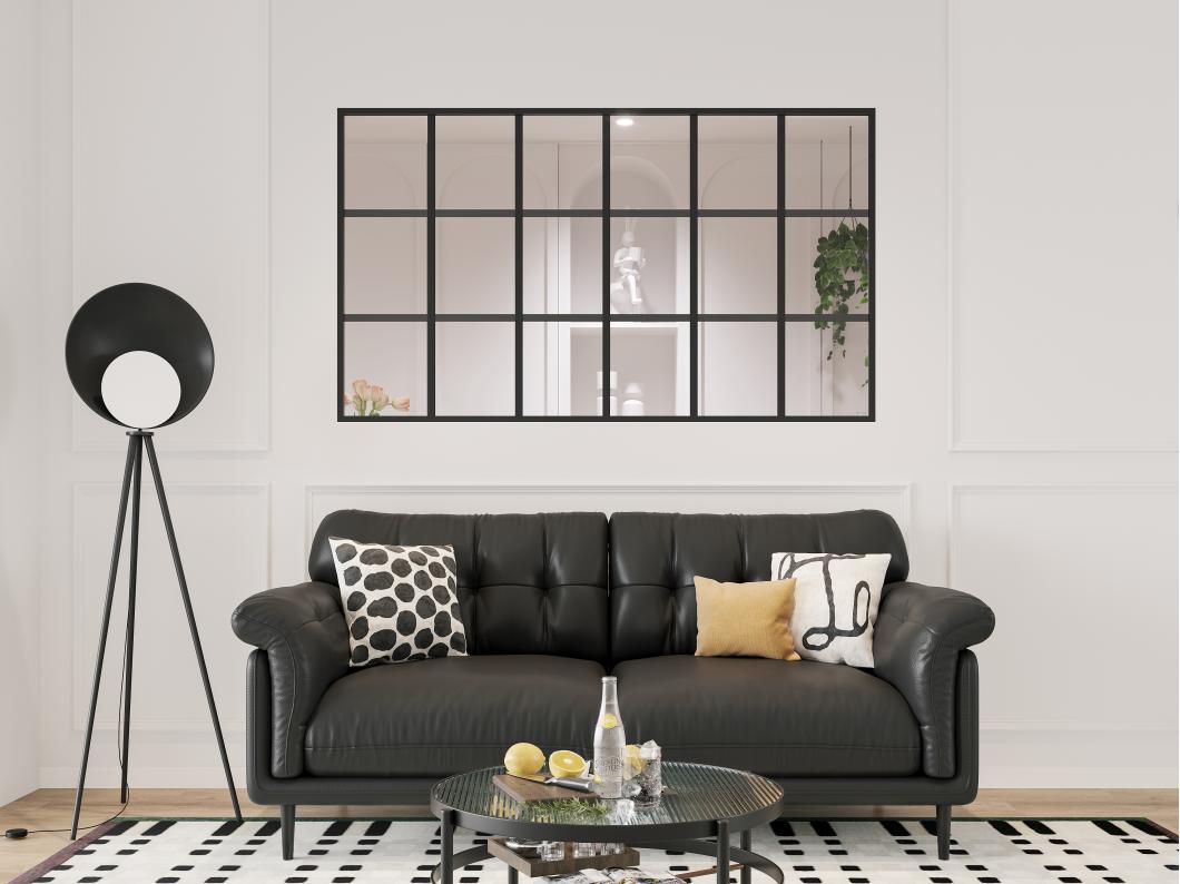 Glaswand im Orangeriestil - thermolackiertes Aluminium - 180 x 105 cm - Schwarz - ORANSA