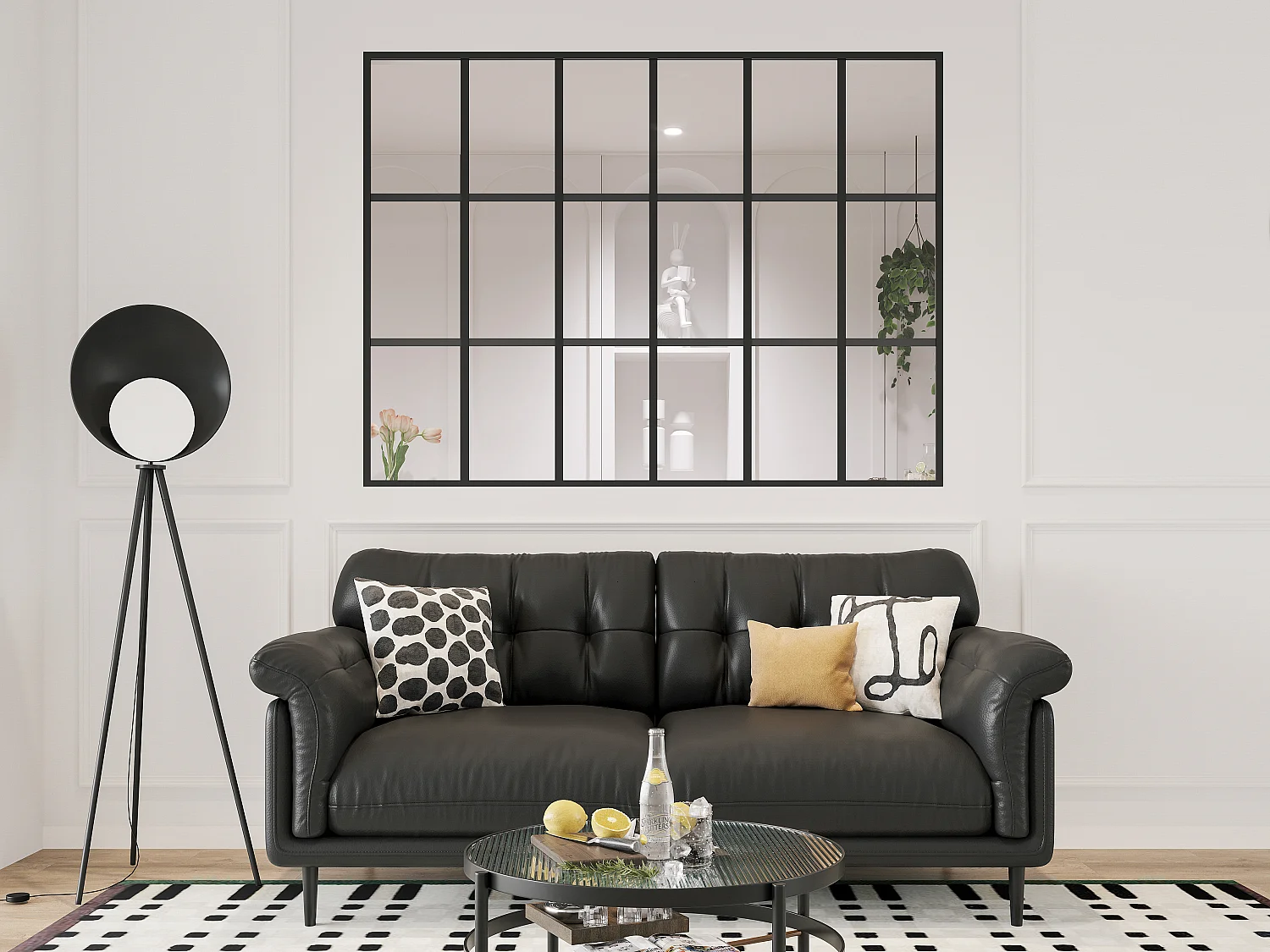 Verrière style orangerie en aluminium thermolaqué - 180x130 cm - Noir - ORANSA
