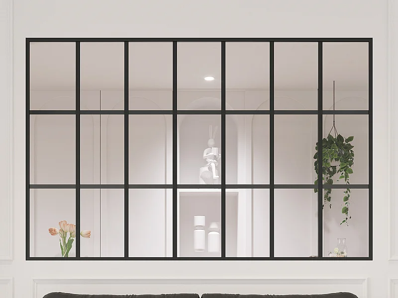 Verrière style orangerie en aluminium thermolaqué  - 210x130 cm - Noir - ORANSA