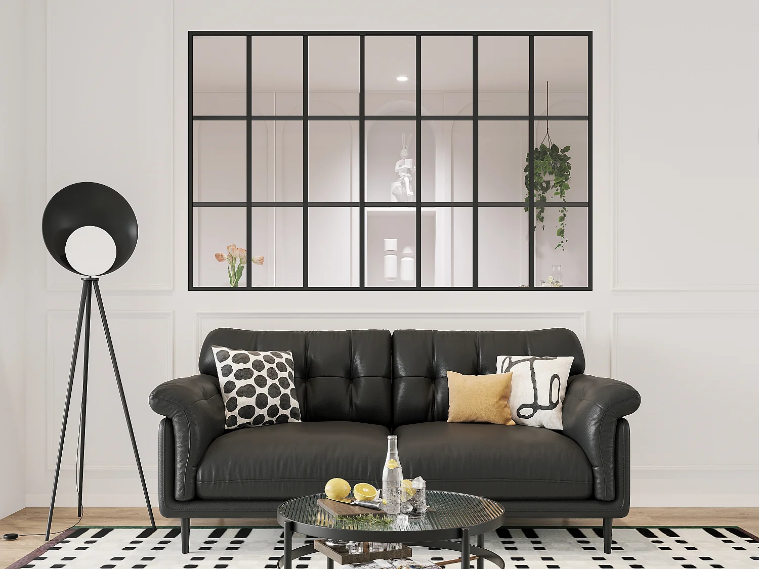 Verrière style orangerie en aluminium thermolaqué  - 210x130 cm - Noir - ORANSA