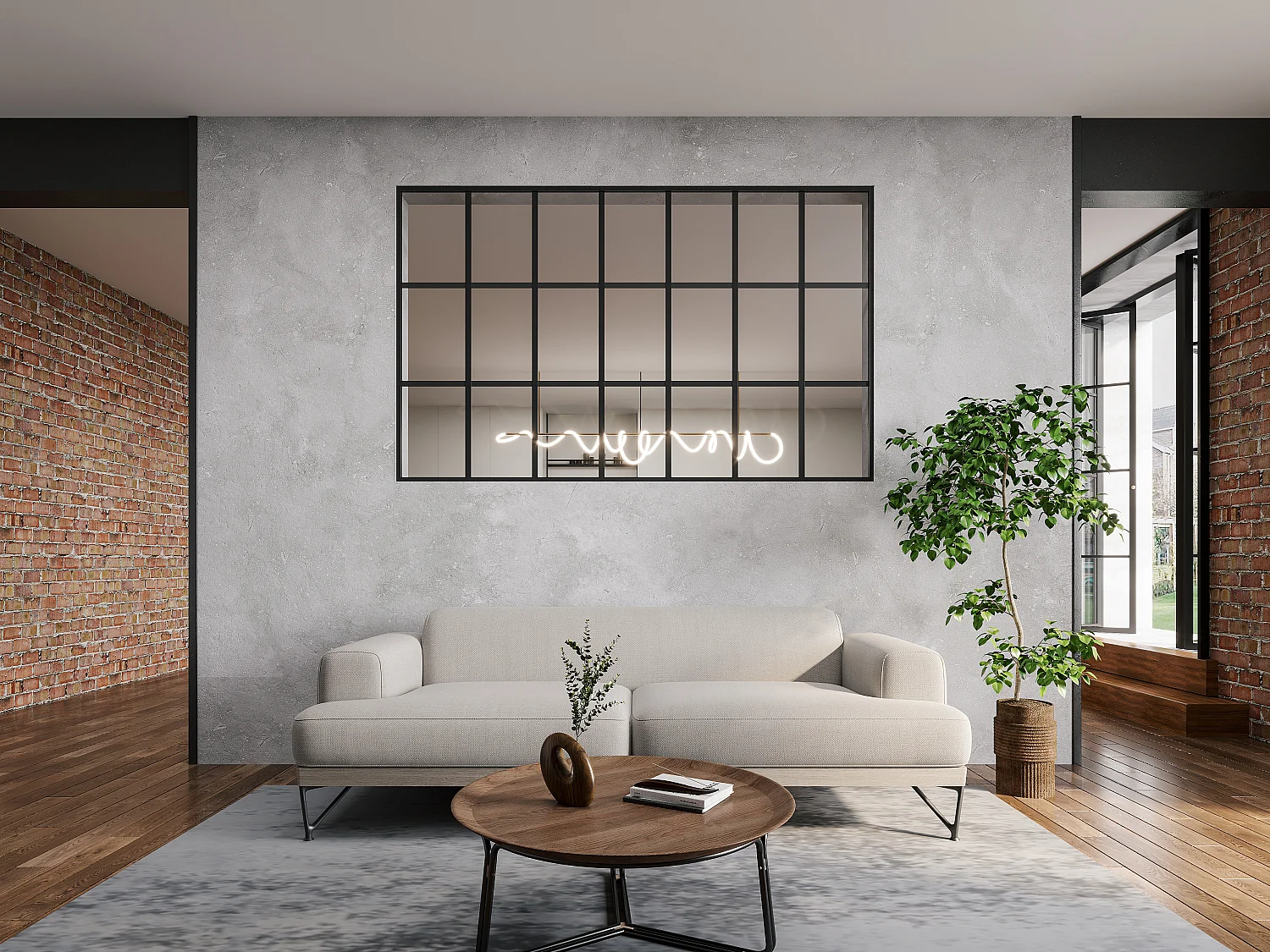 Vetrata stile giardino d'inverno - 210x130 cm - Alluminio termolaccato - Nero - ORANSA